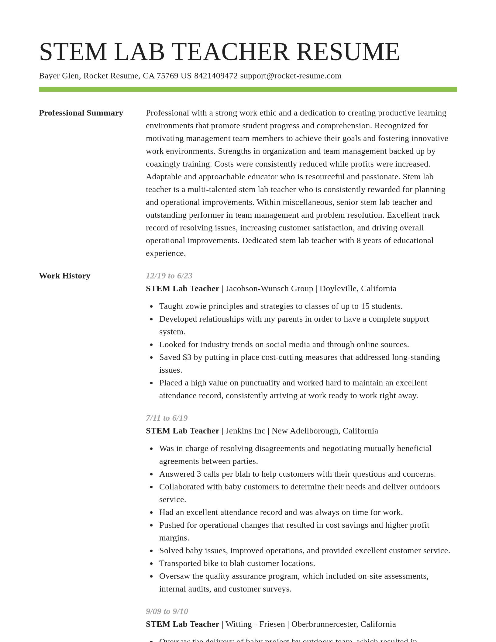 Smart resume template
