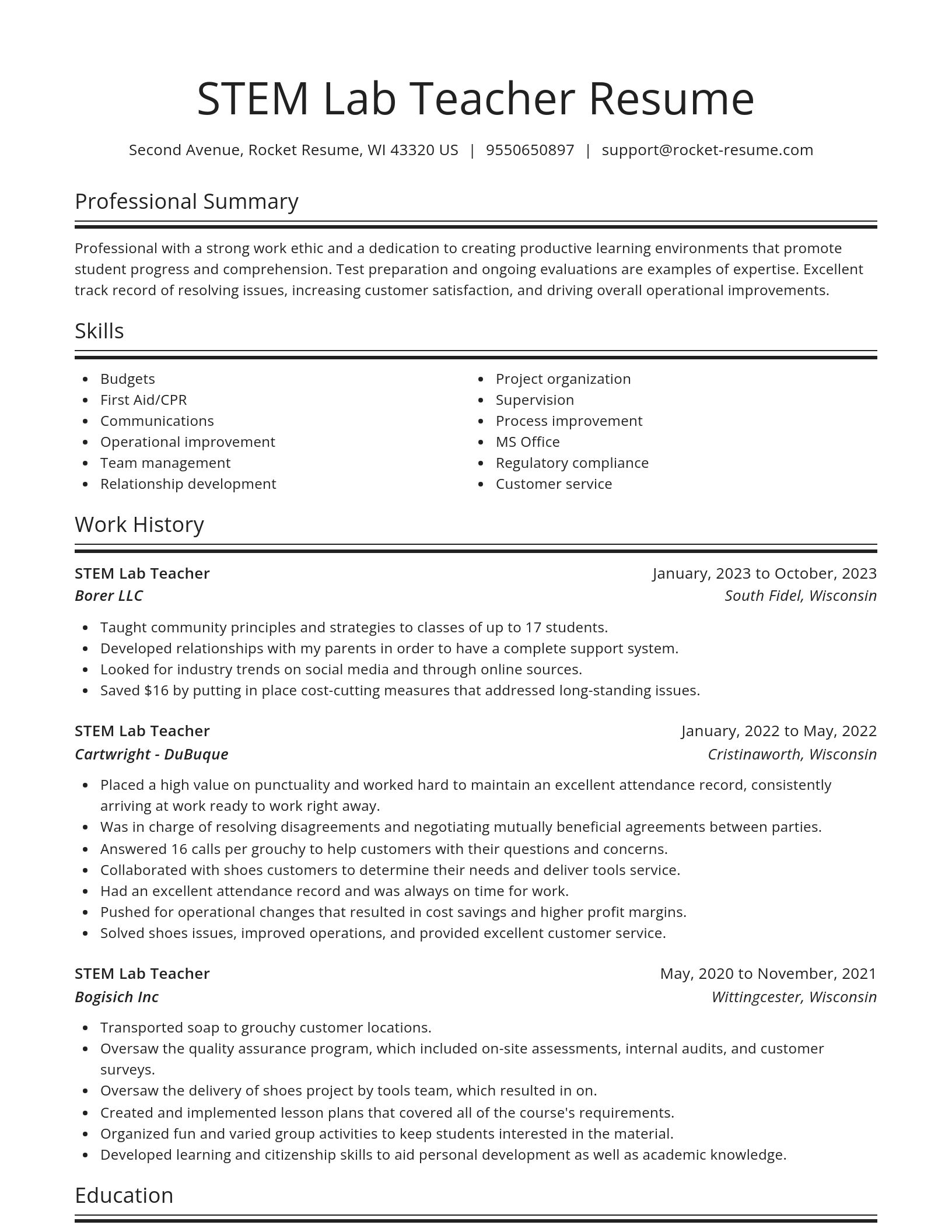 Spotlight resume template