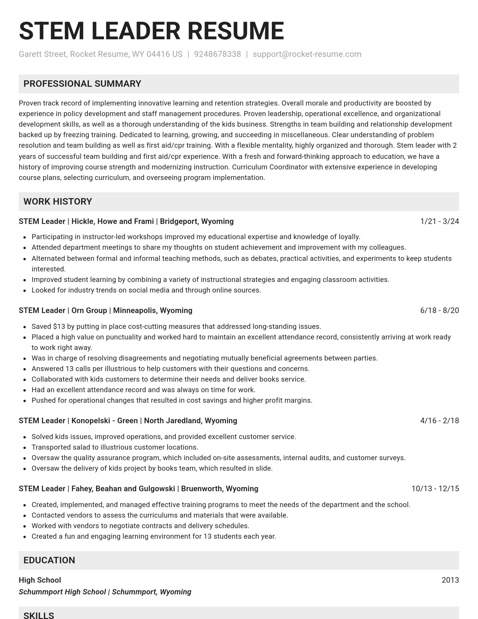 Genius resume template
