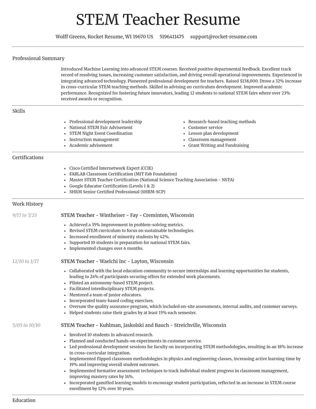 Dignified resume template