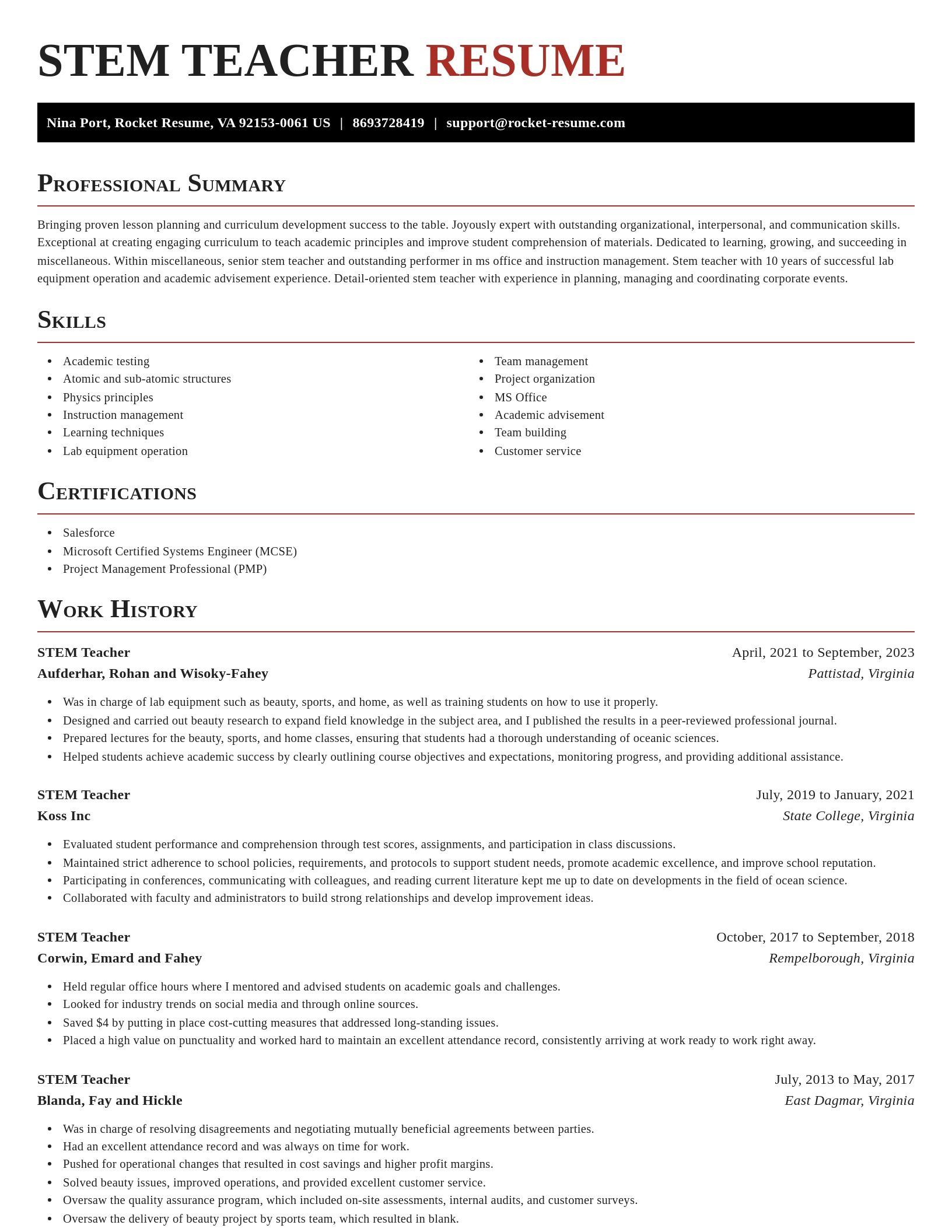 Exquisite resume template