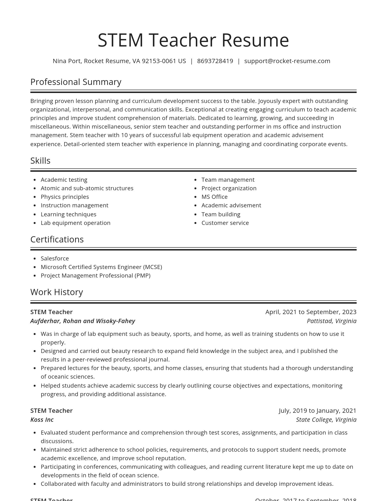 Spotlight resume template