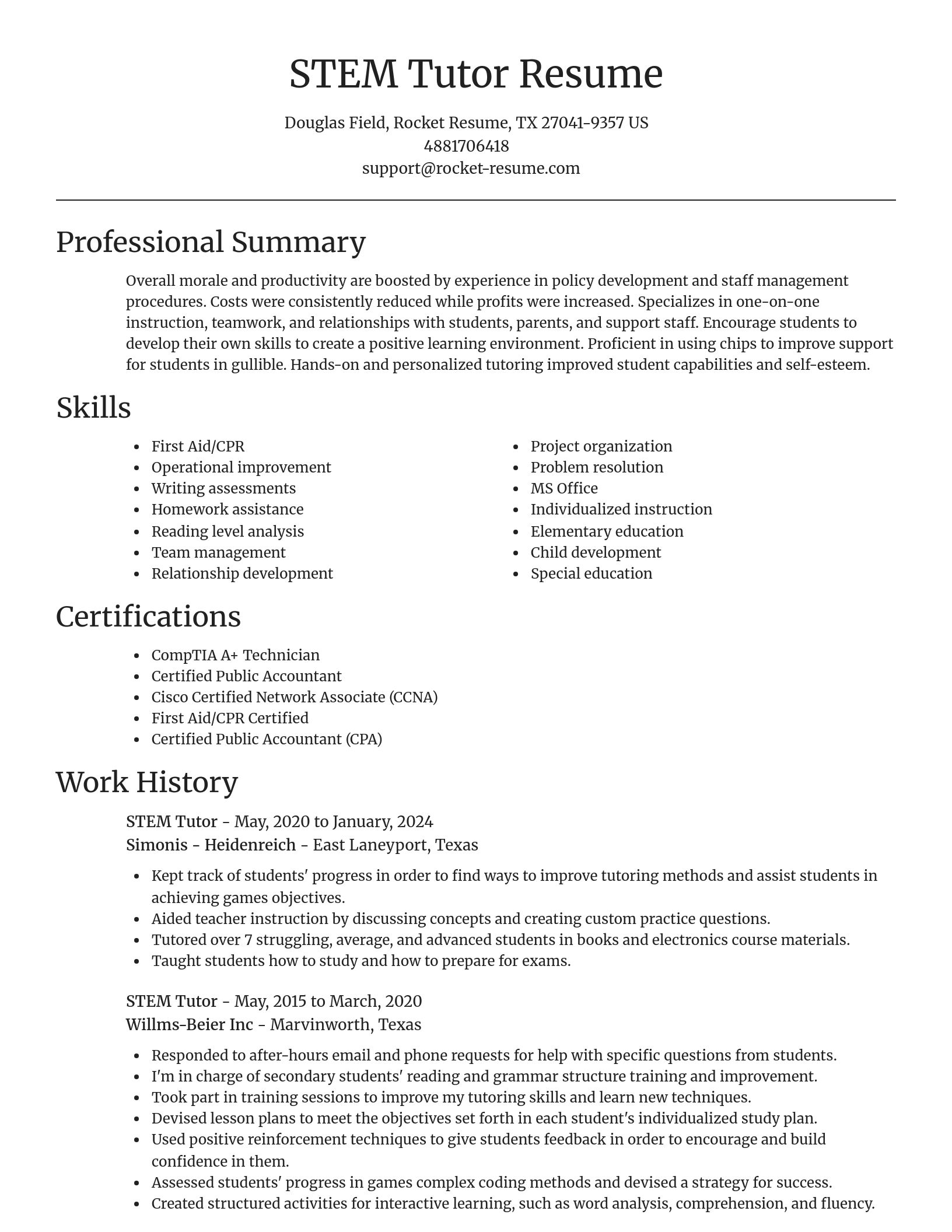 Focal Point resume template