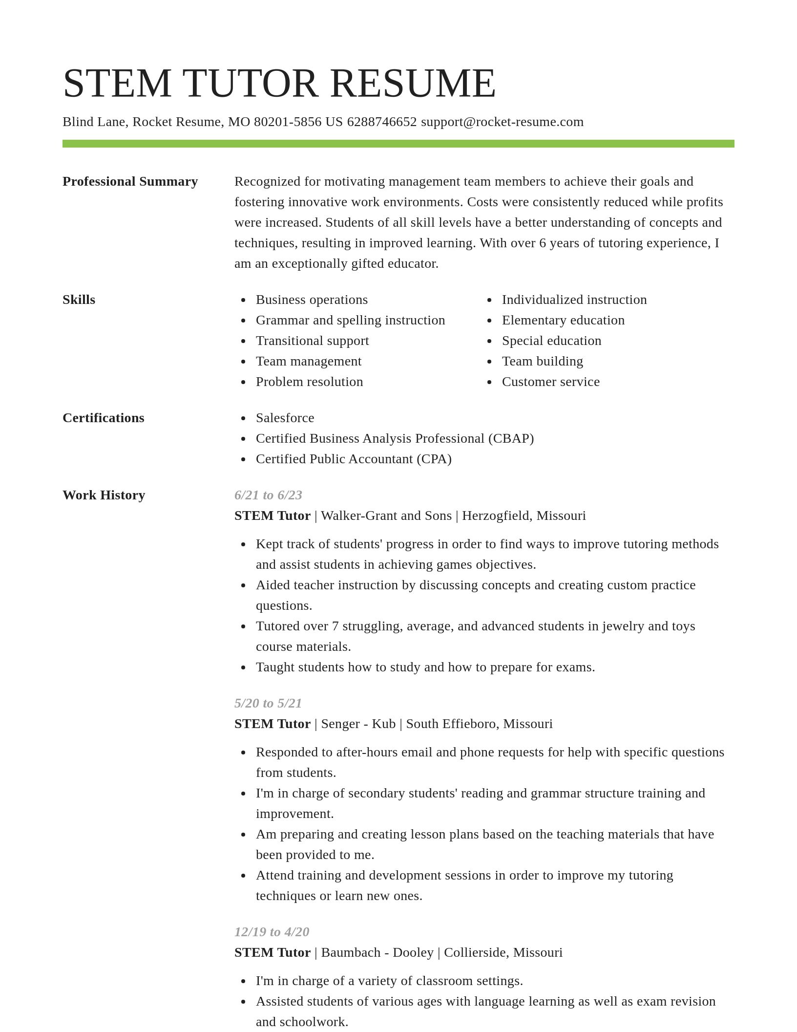 Smart resume template