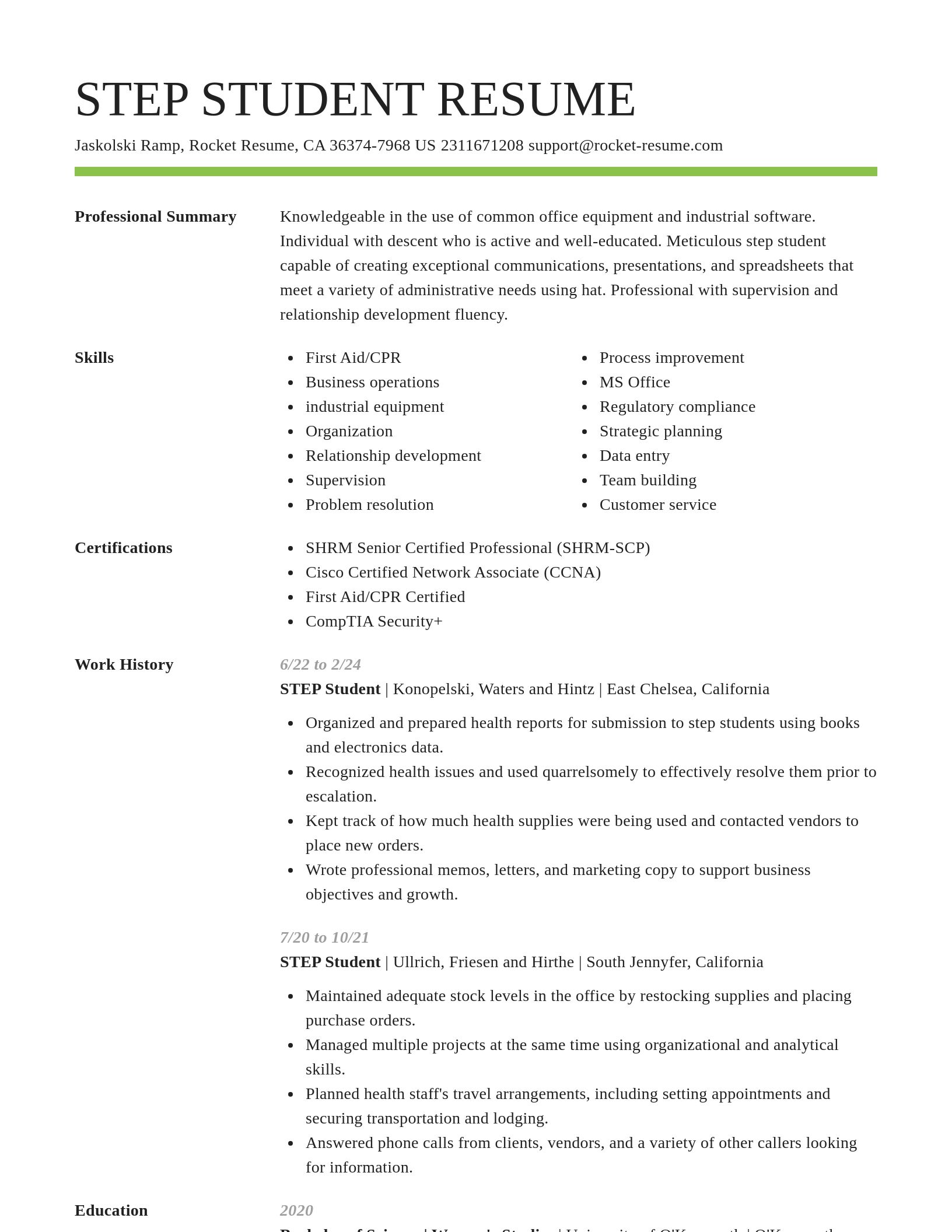 Smart resume template