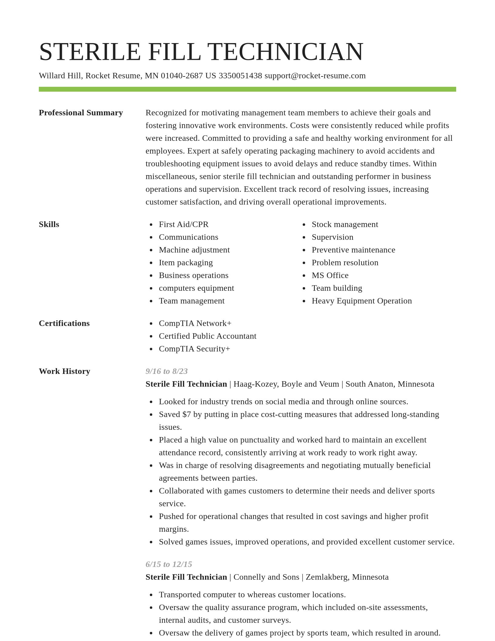 Smart resume template