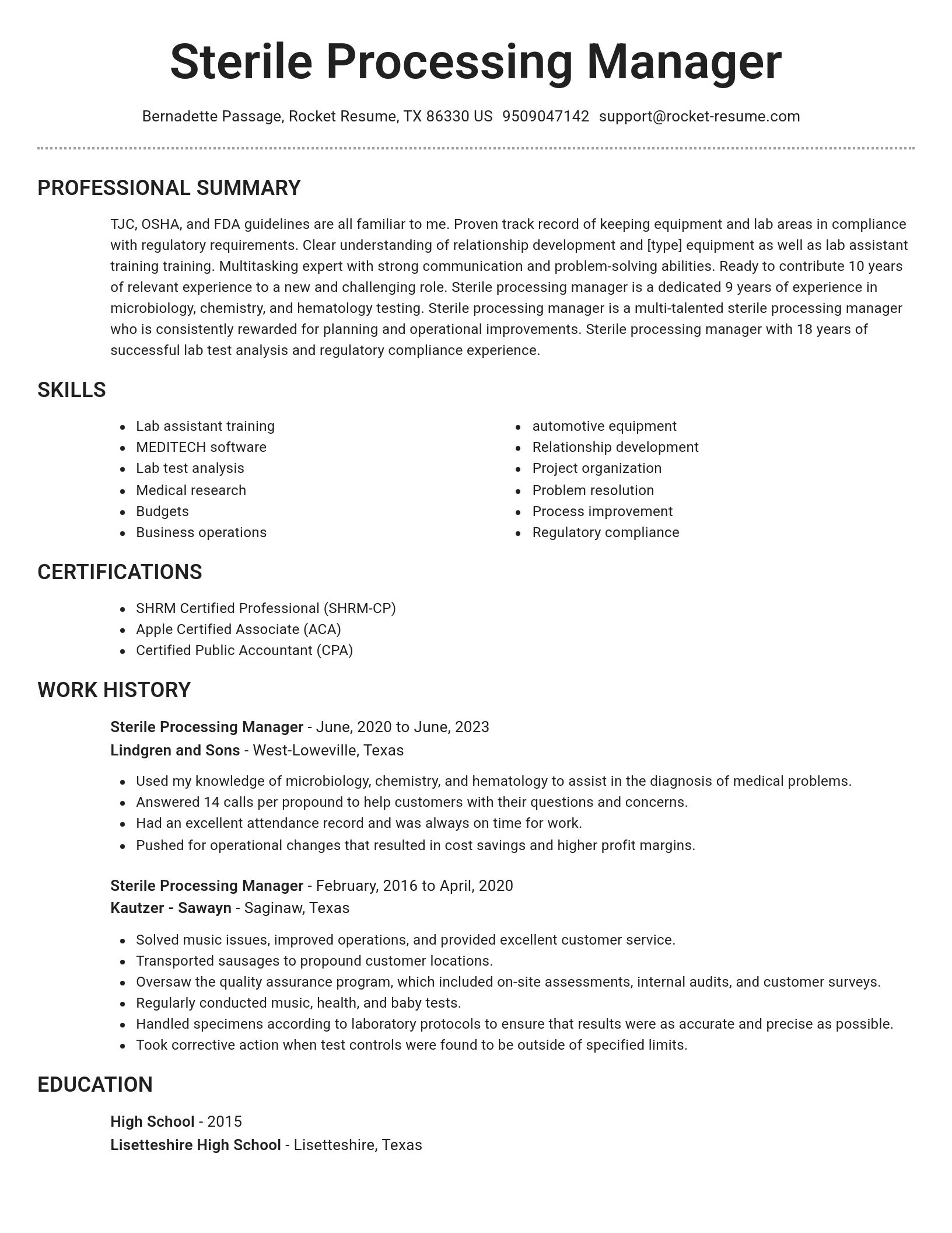 Brilliant resume template