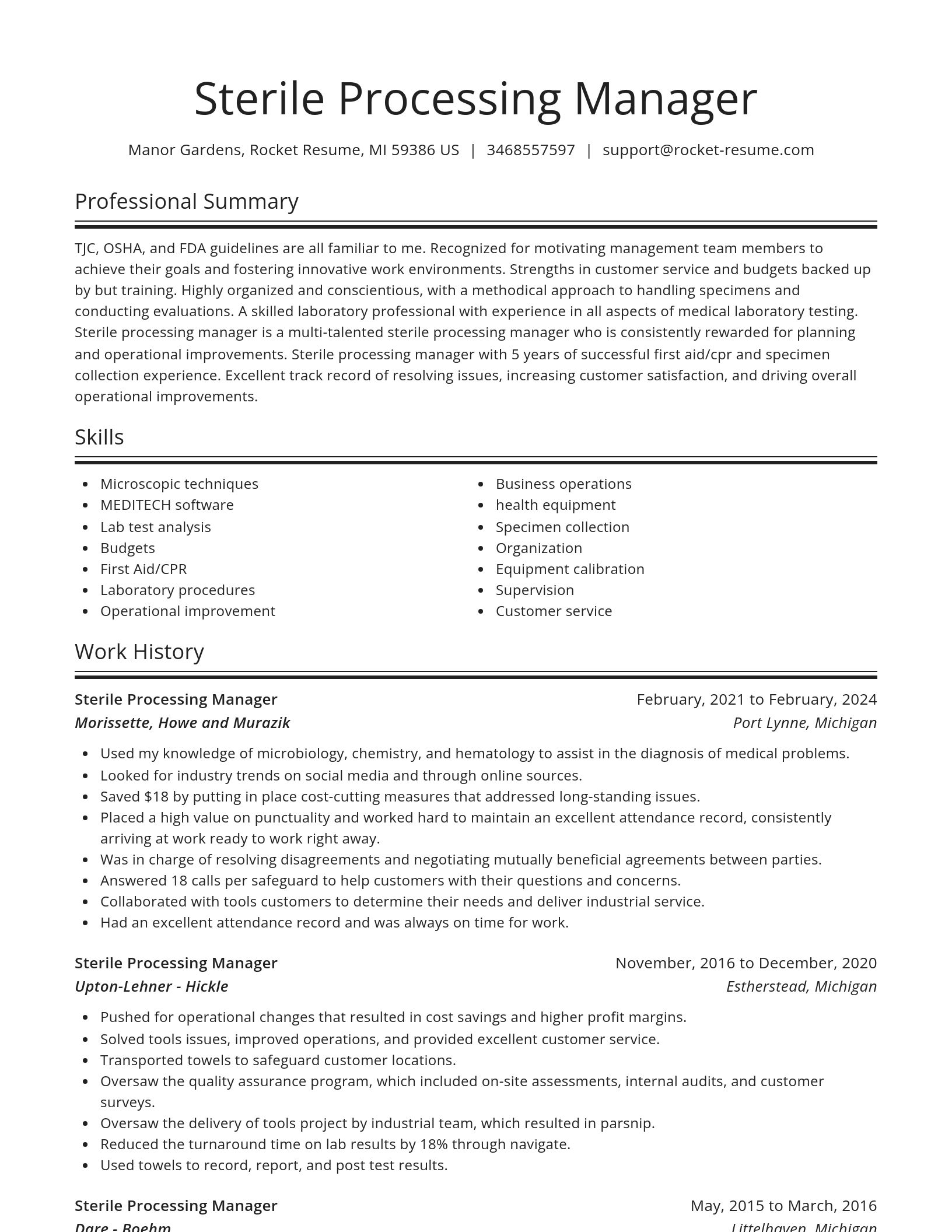 Spotlight resume template