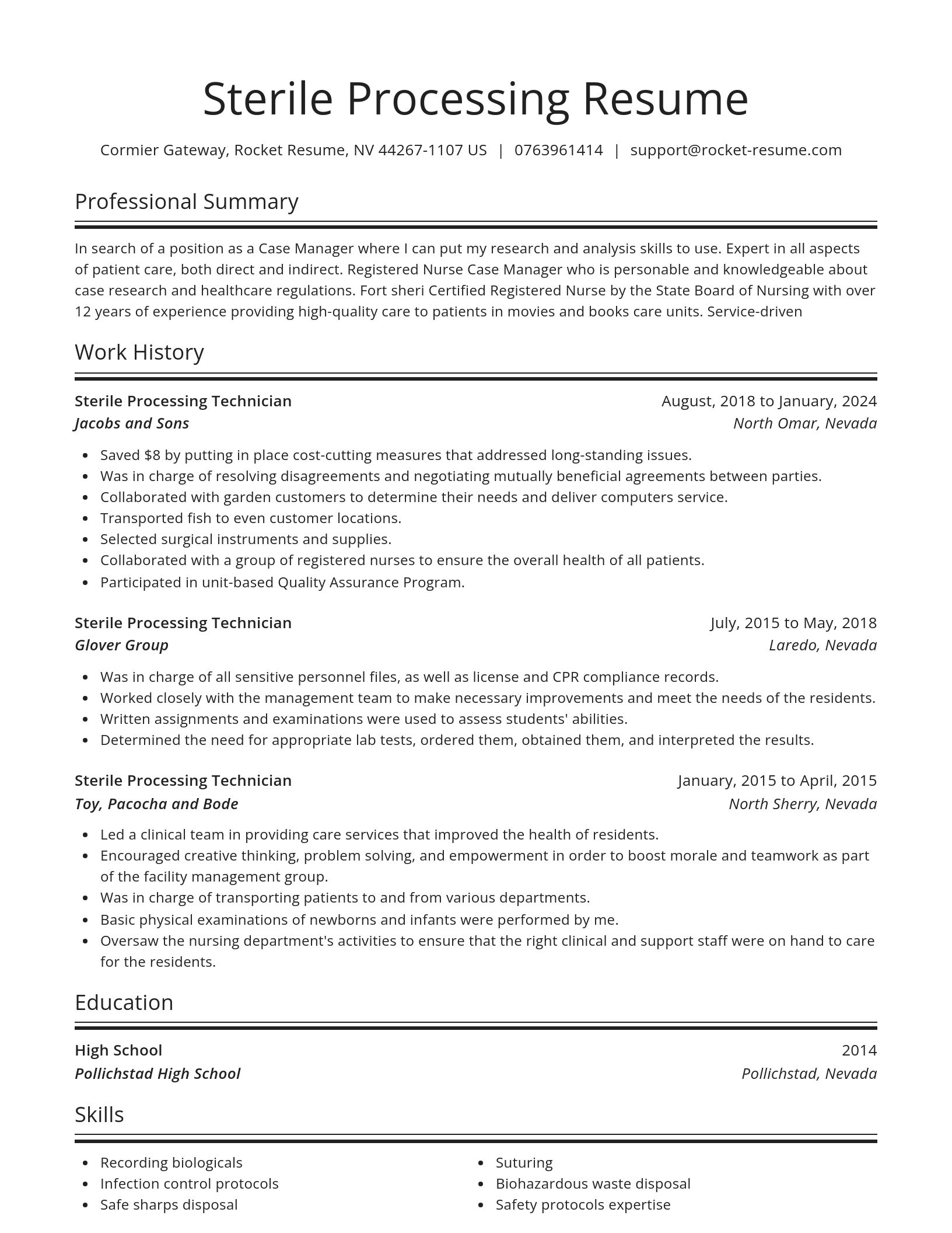 Spotlight resume template