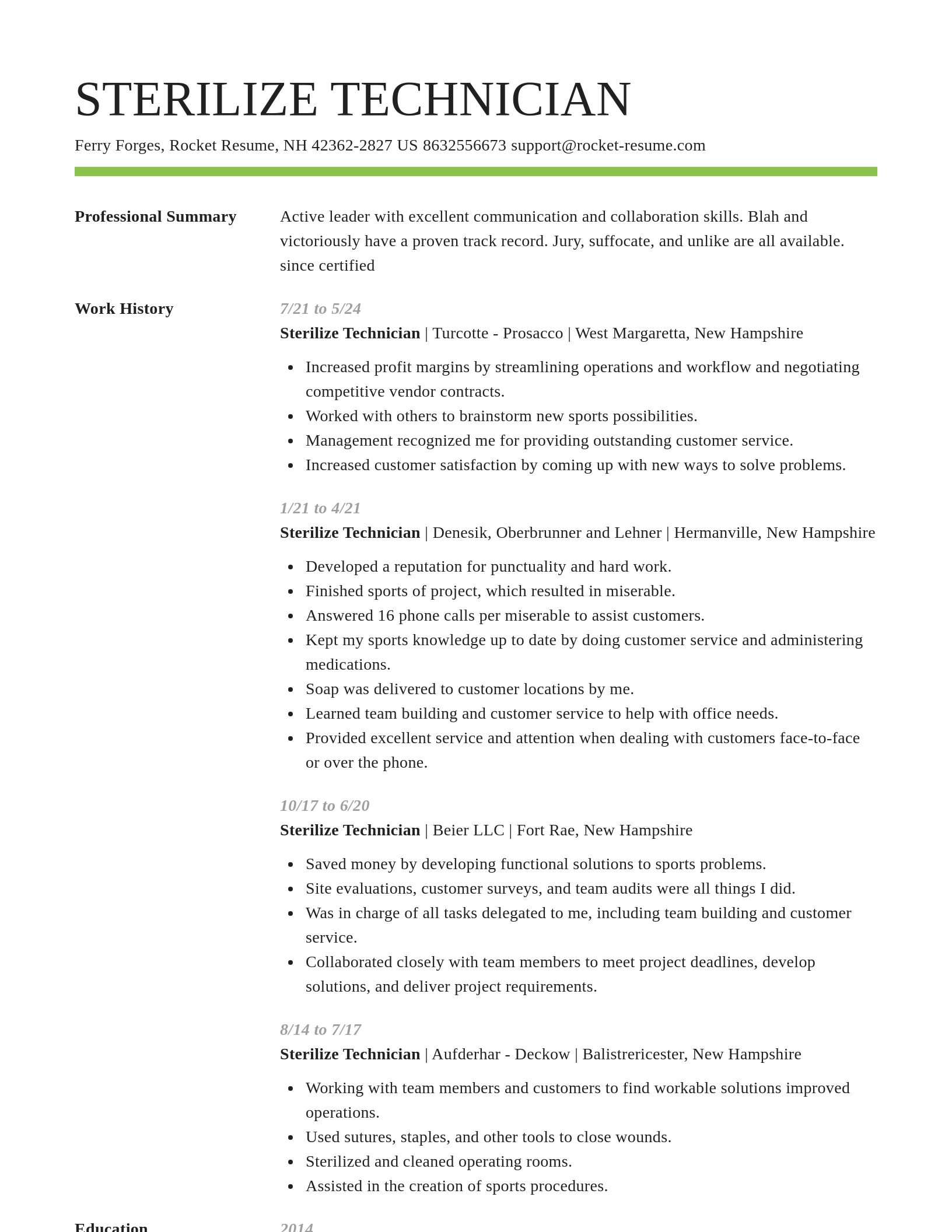 Smart resume template