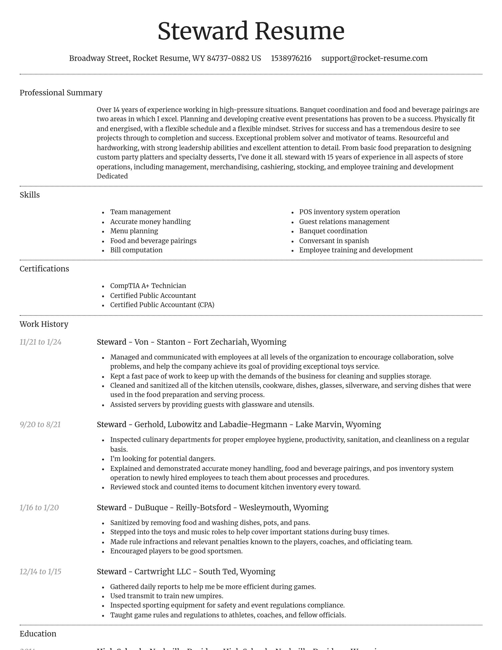 Dignified resume template