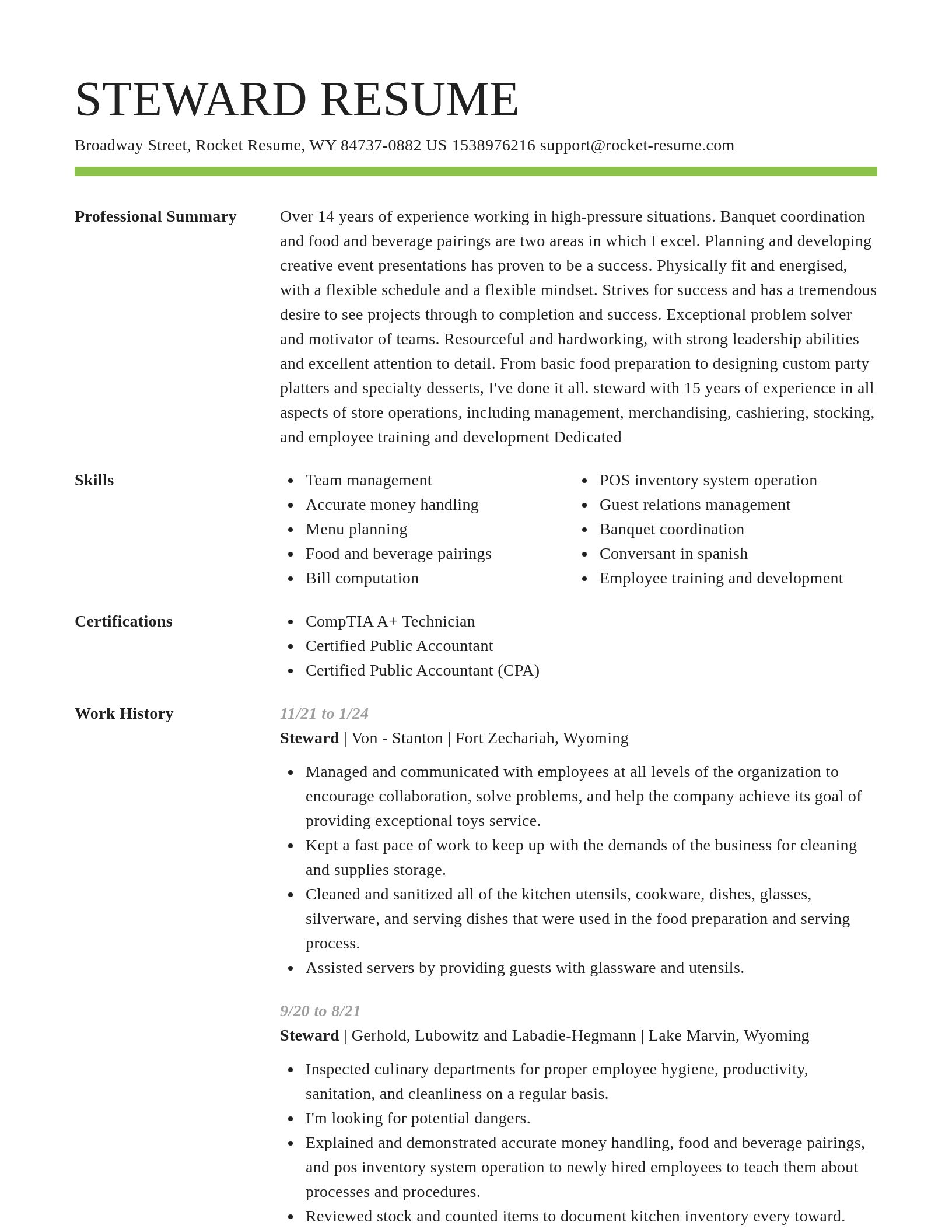 Smart resume template