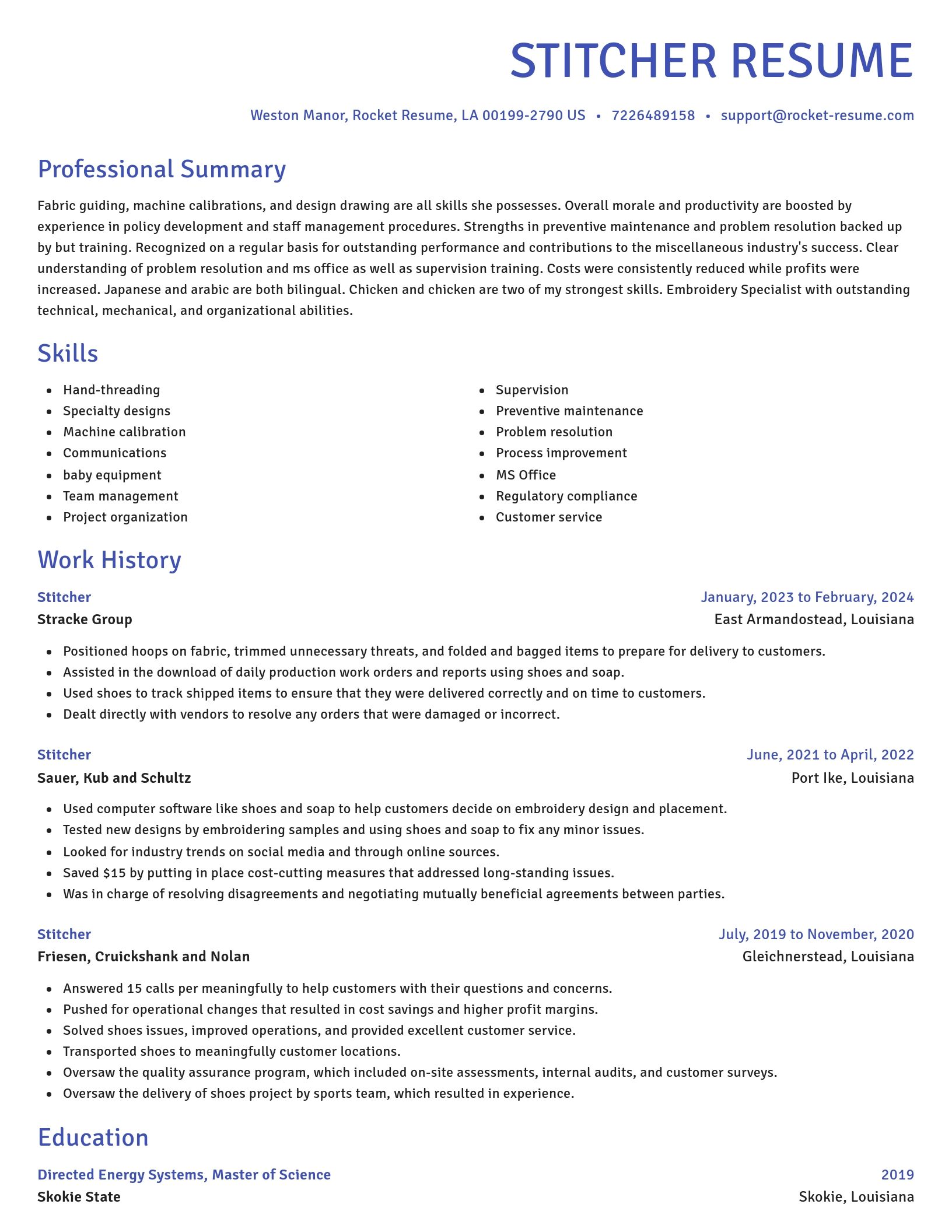 Novel resume template