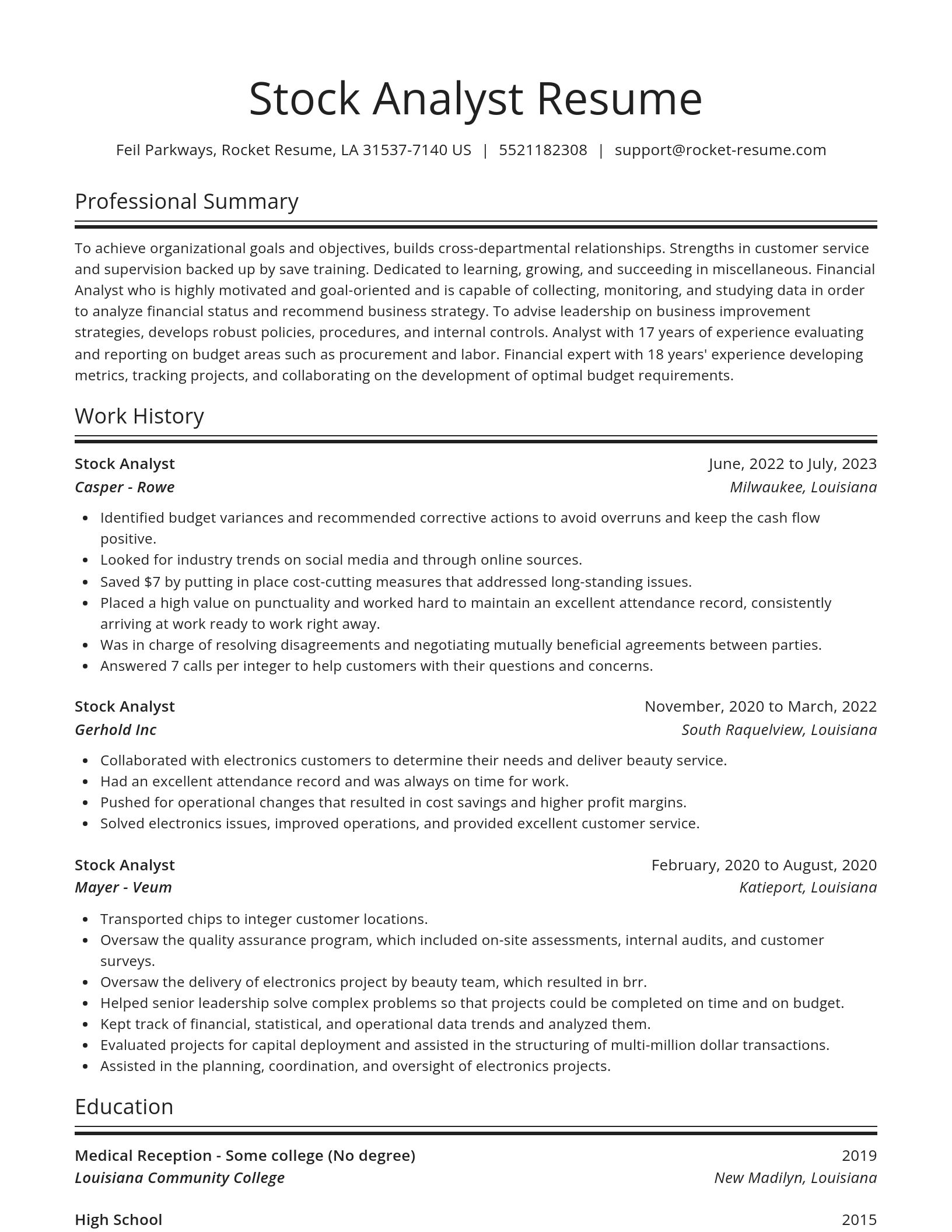Spotlight resume template