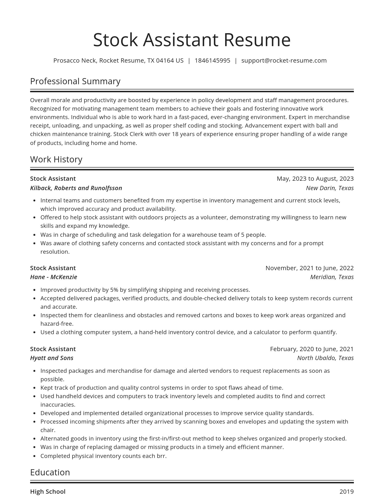Spotlight resume template