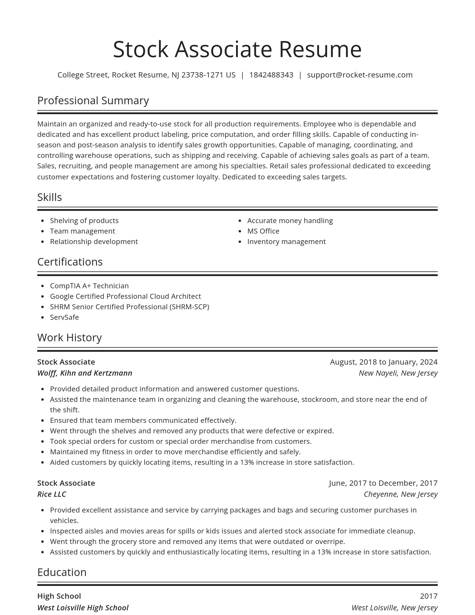 Spotlight resume template