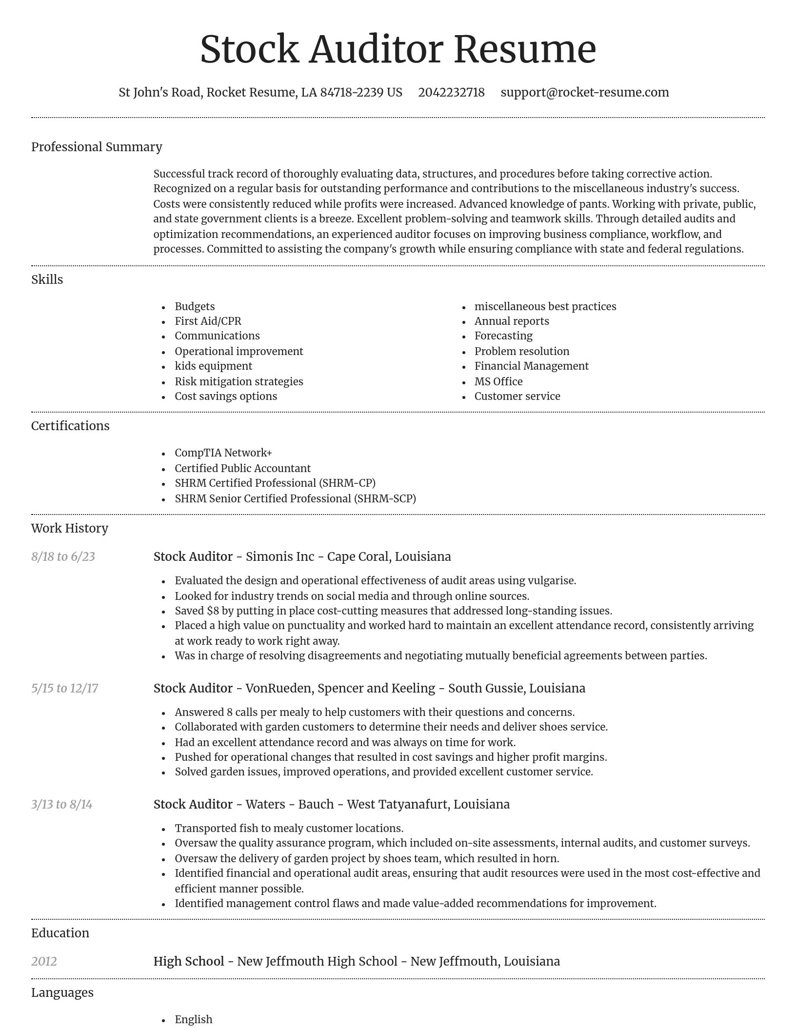 Dignified resume template