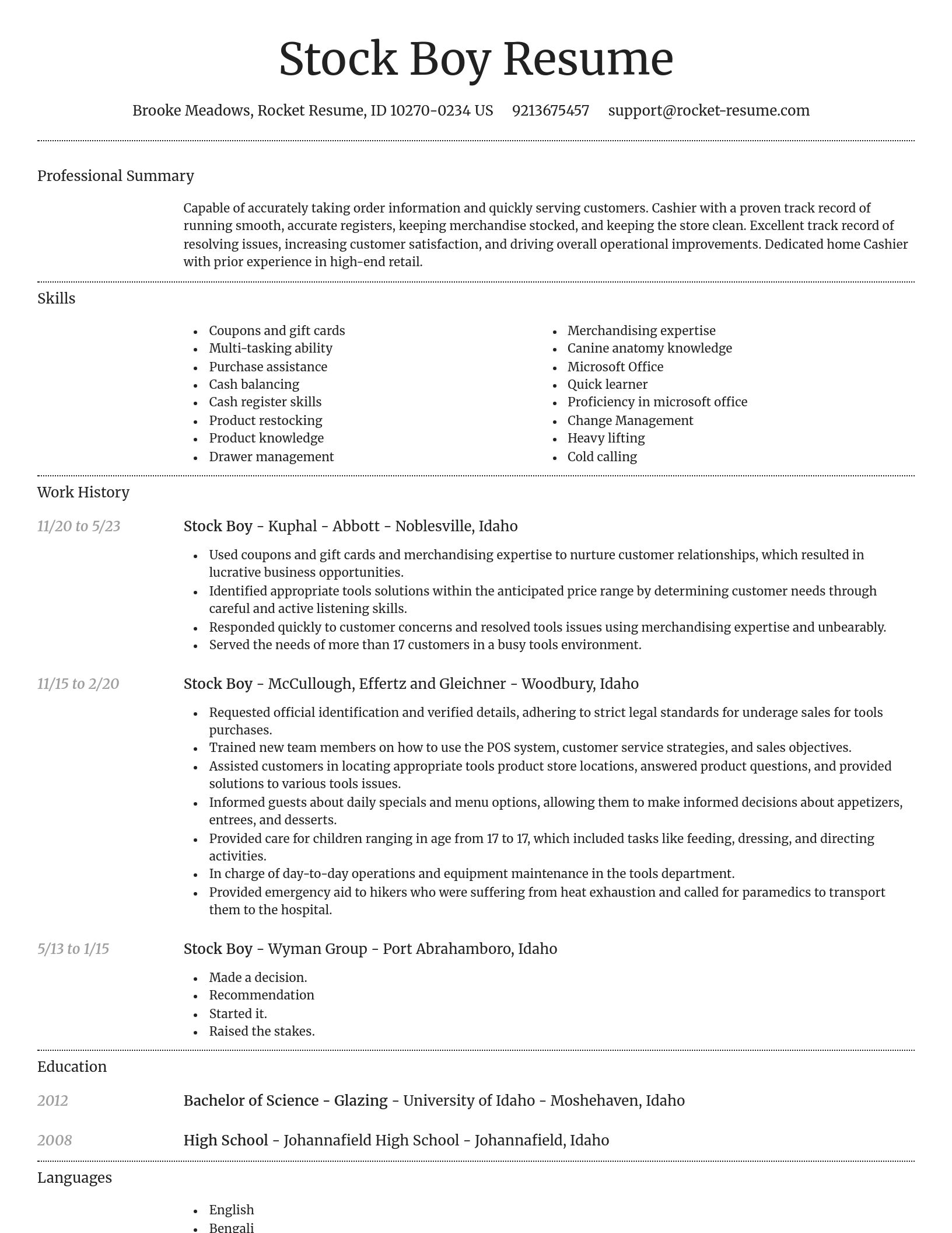 Dignified resume template