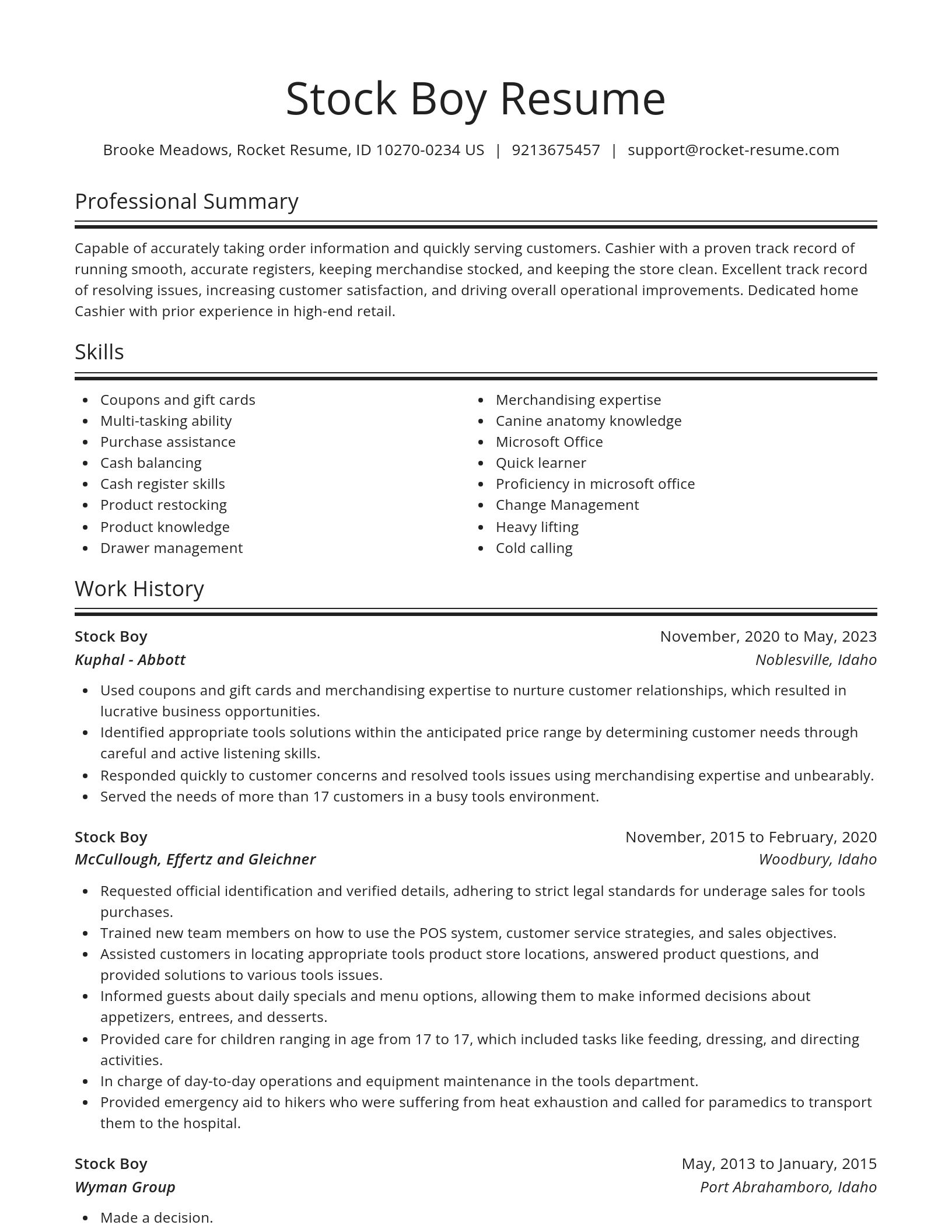 Spotlight resume template