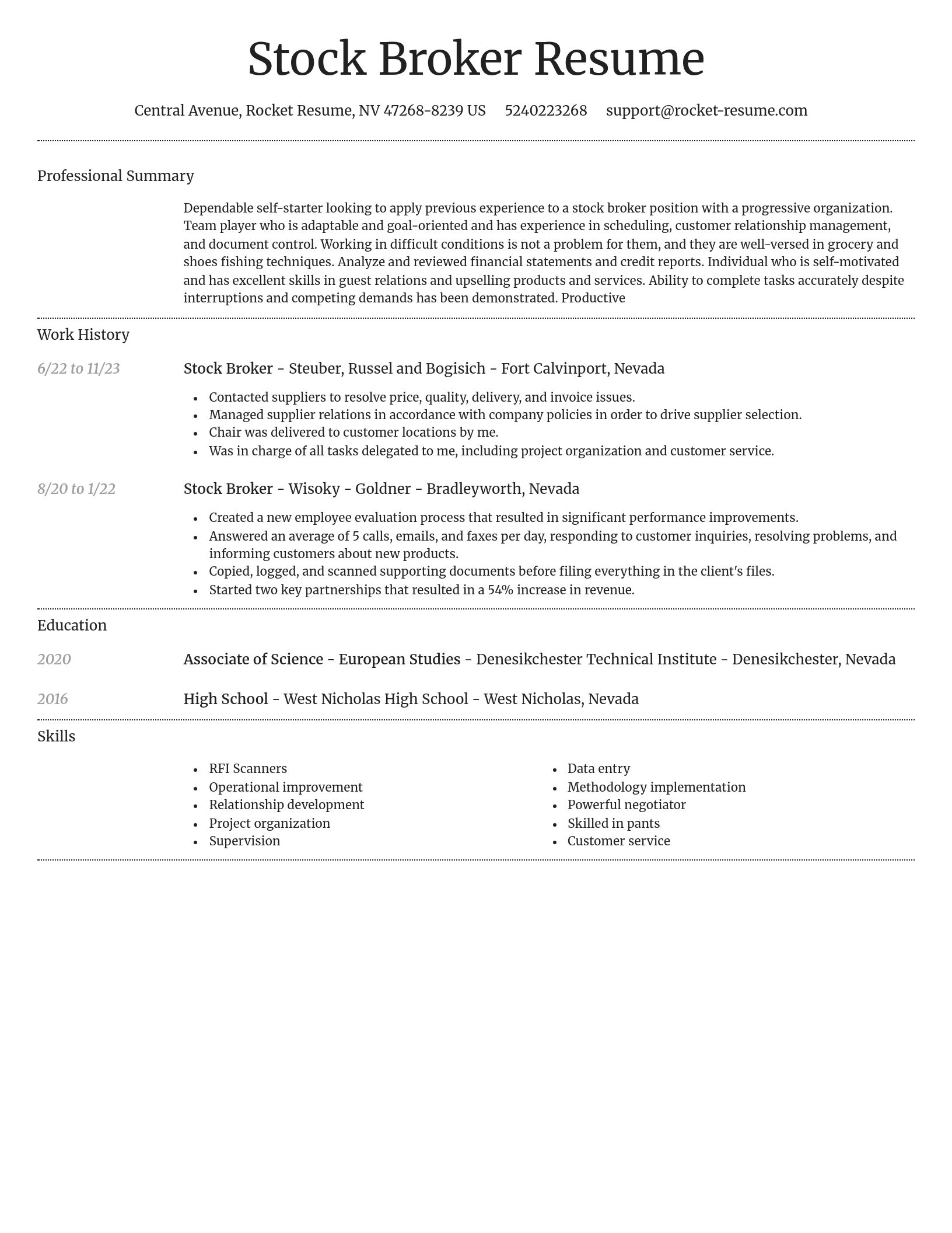 Dignified resume template