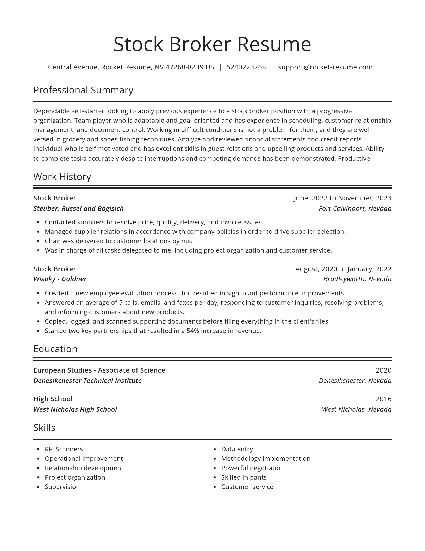 Spotlight resume template