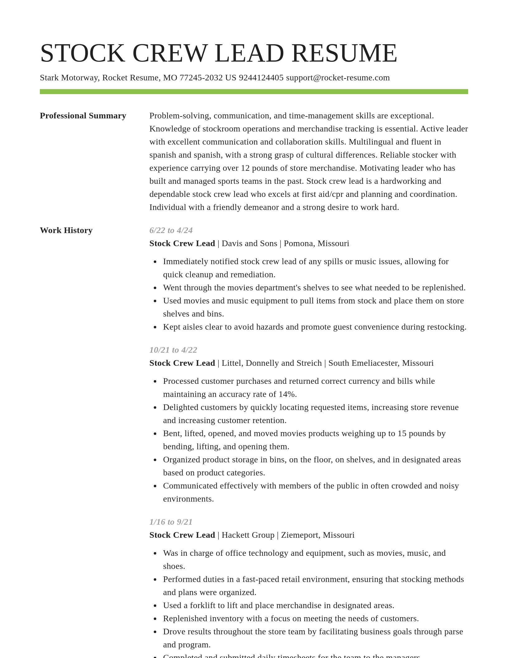 Smart resume template