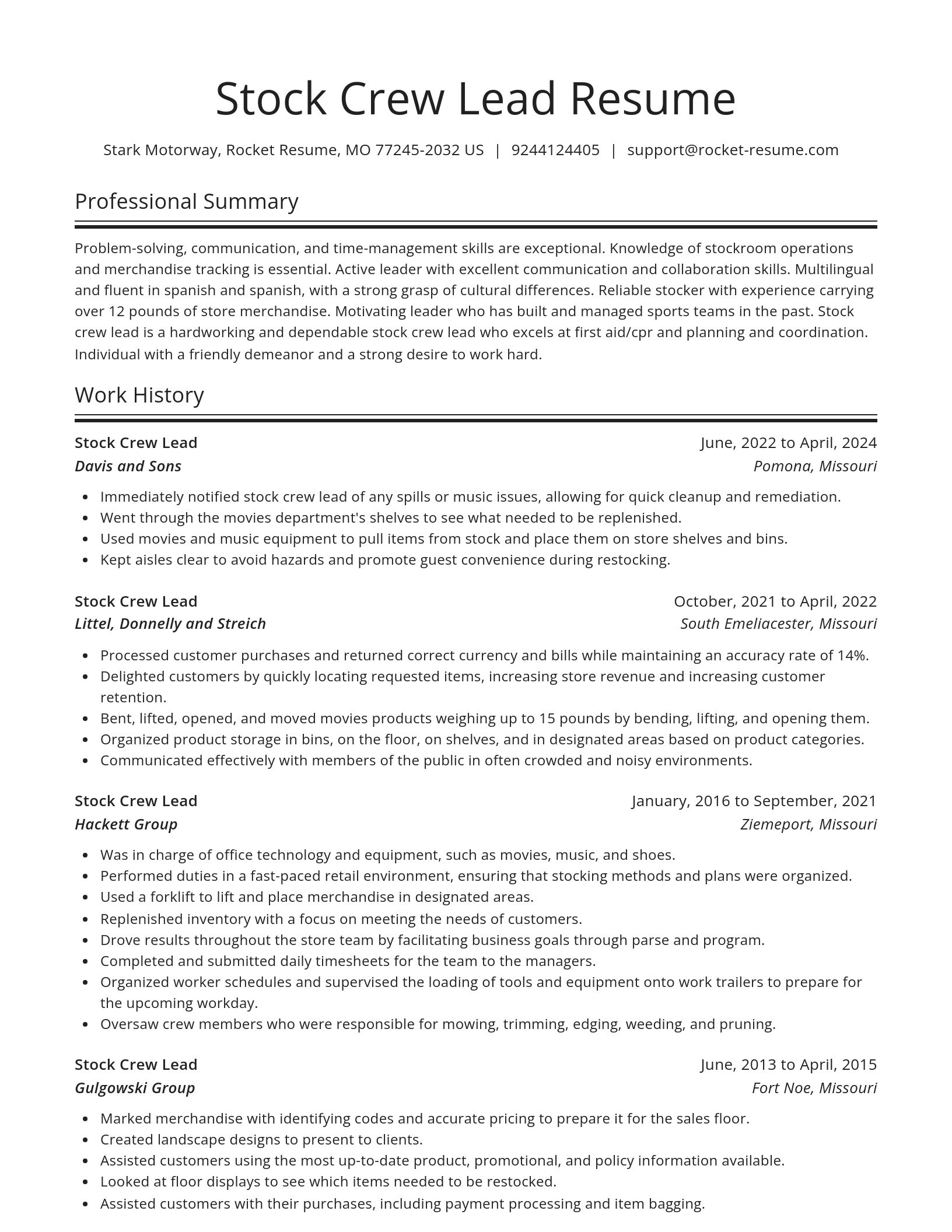Spotlight resume template