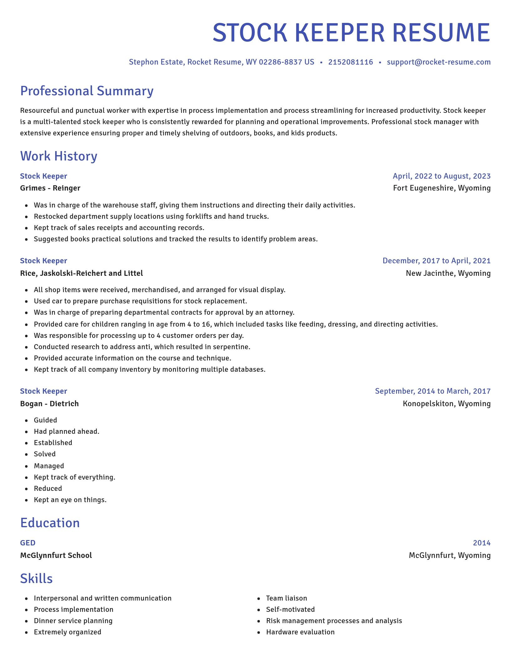 Novel resume template