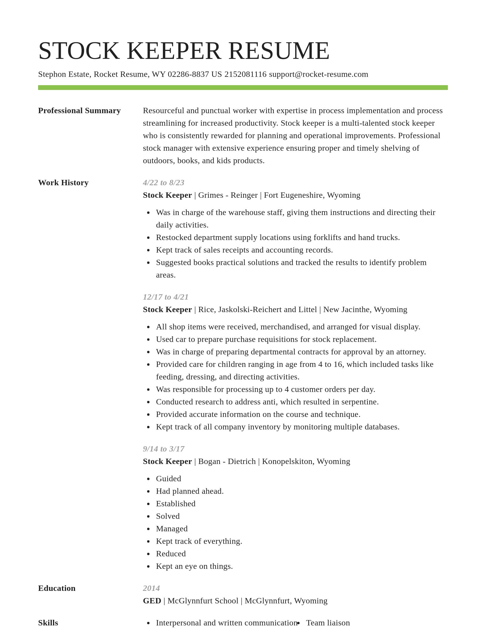 Smart resume template