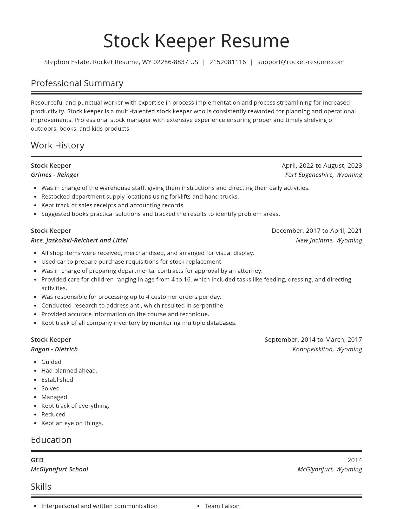 Spotlight resume template