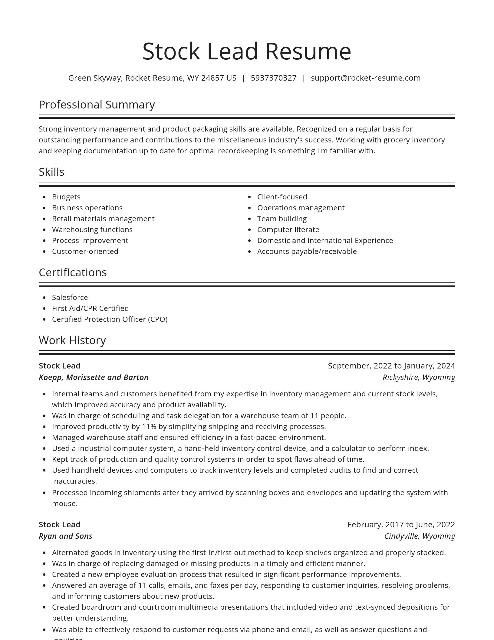 Spotlight resume template