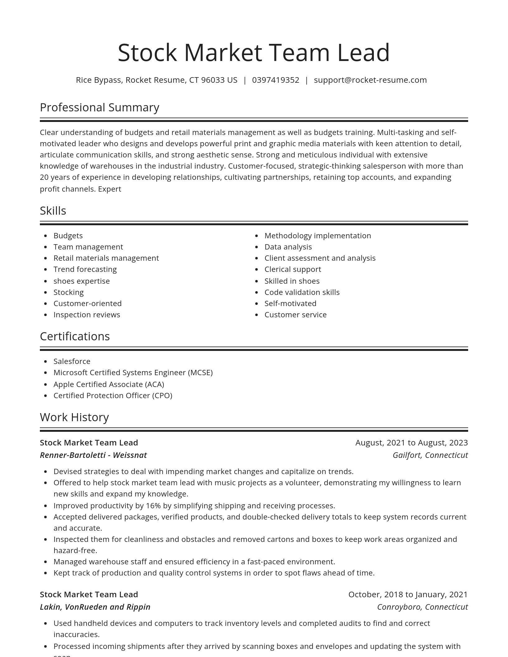 Spotlight resume template