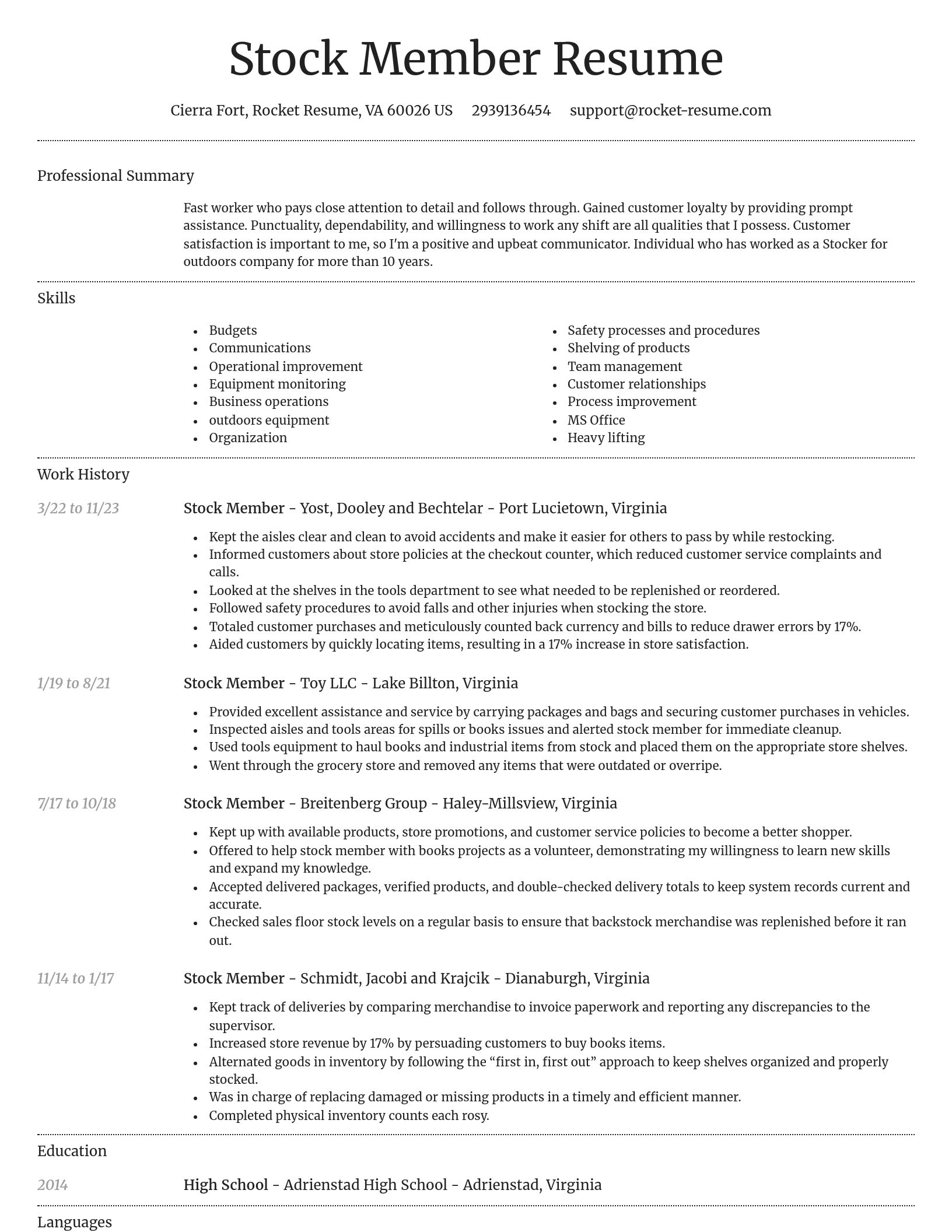 Dignified resume template