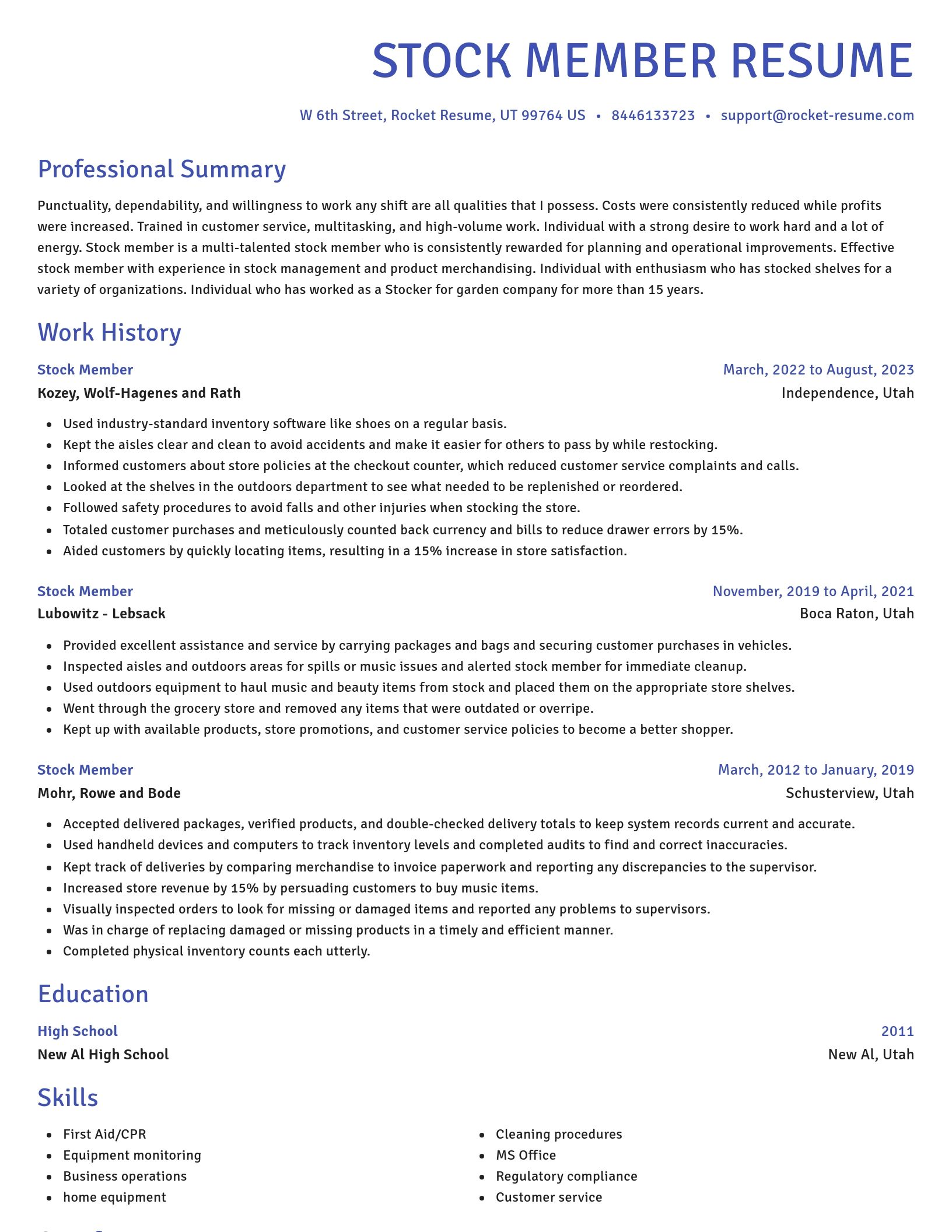 Novel resume template