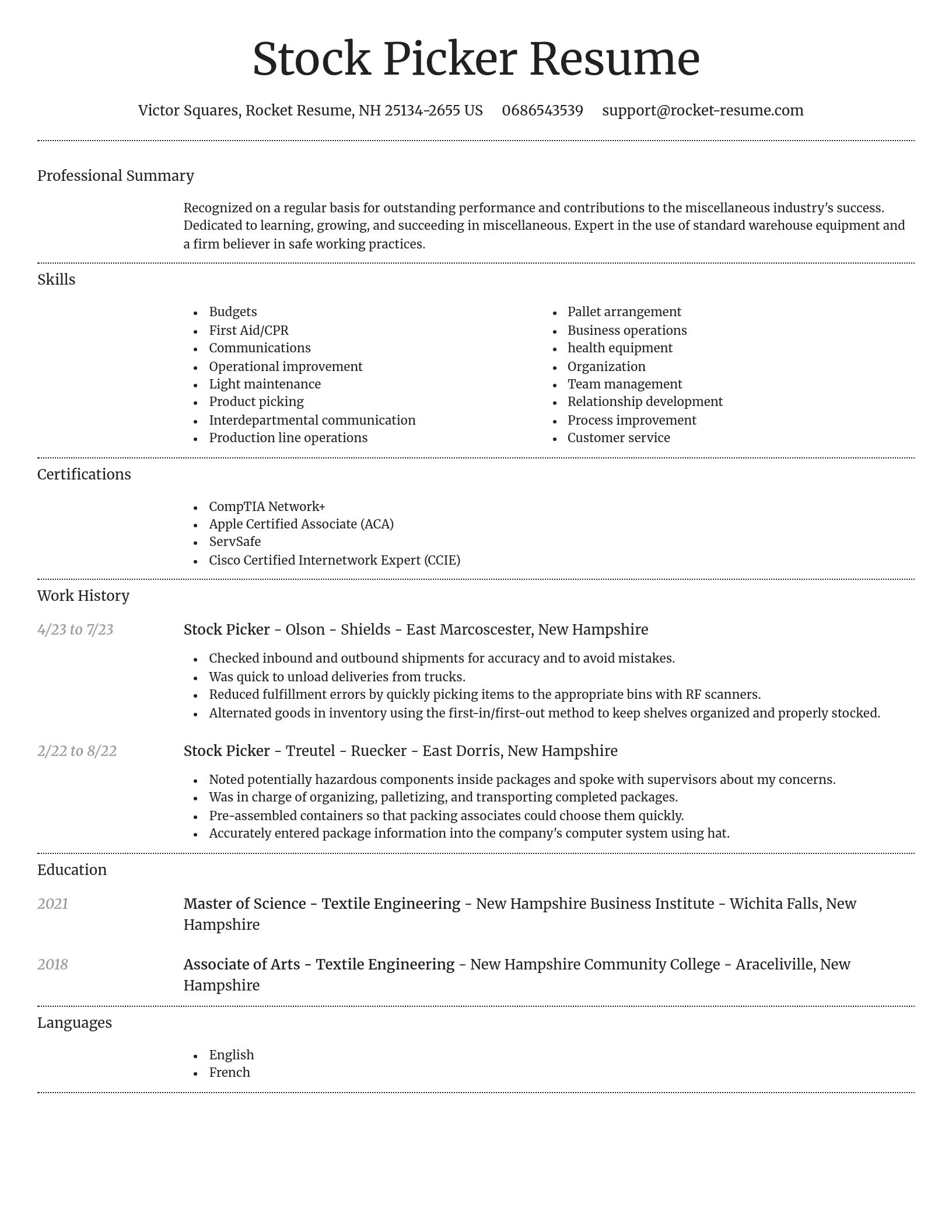 Dignified resume template