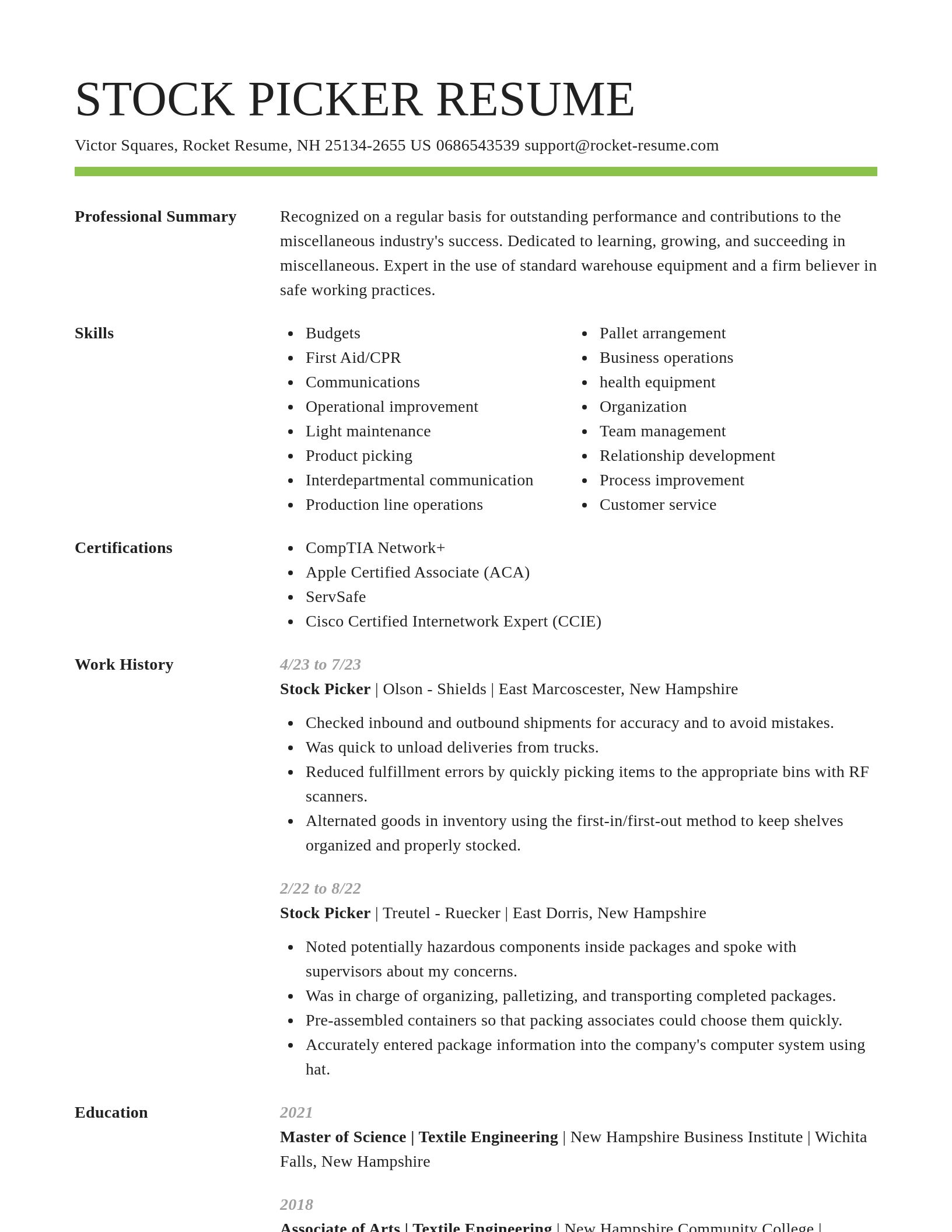 Smart resume template