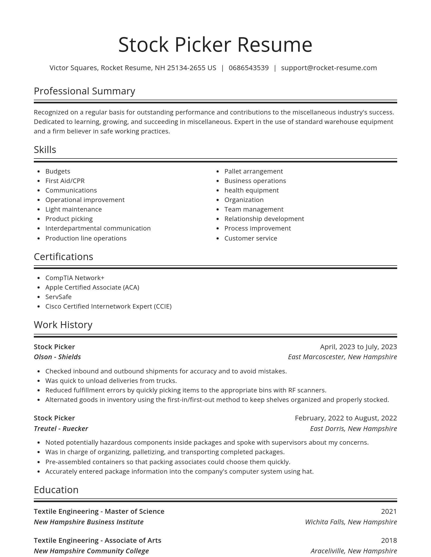 Spotlight resume template