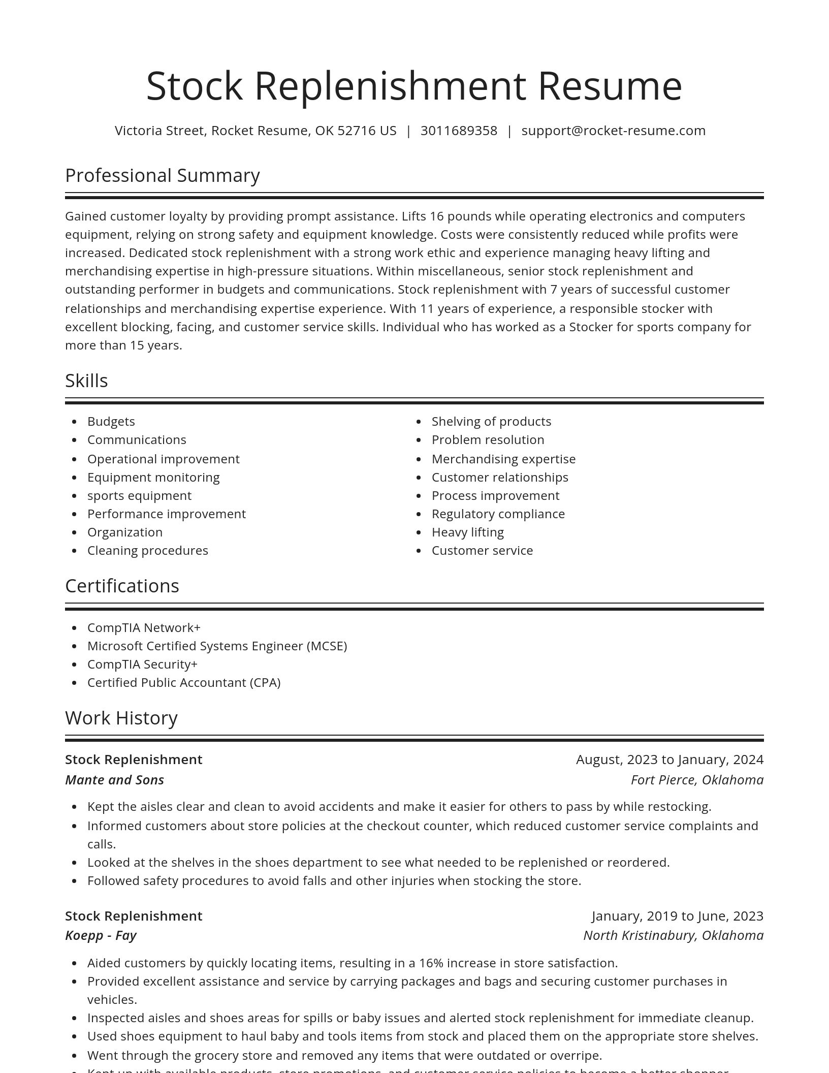 Spotlight resume template