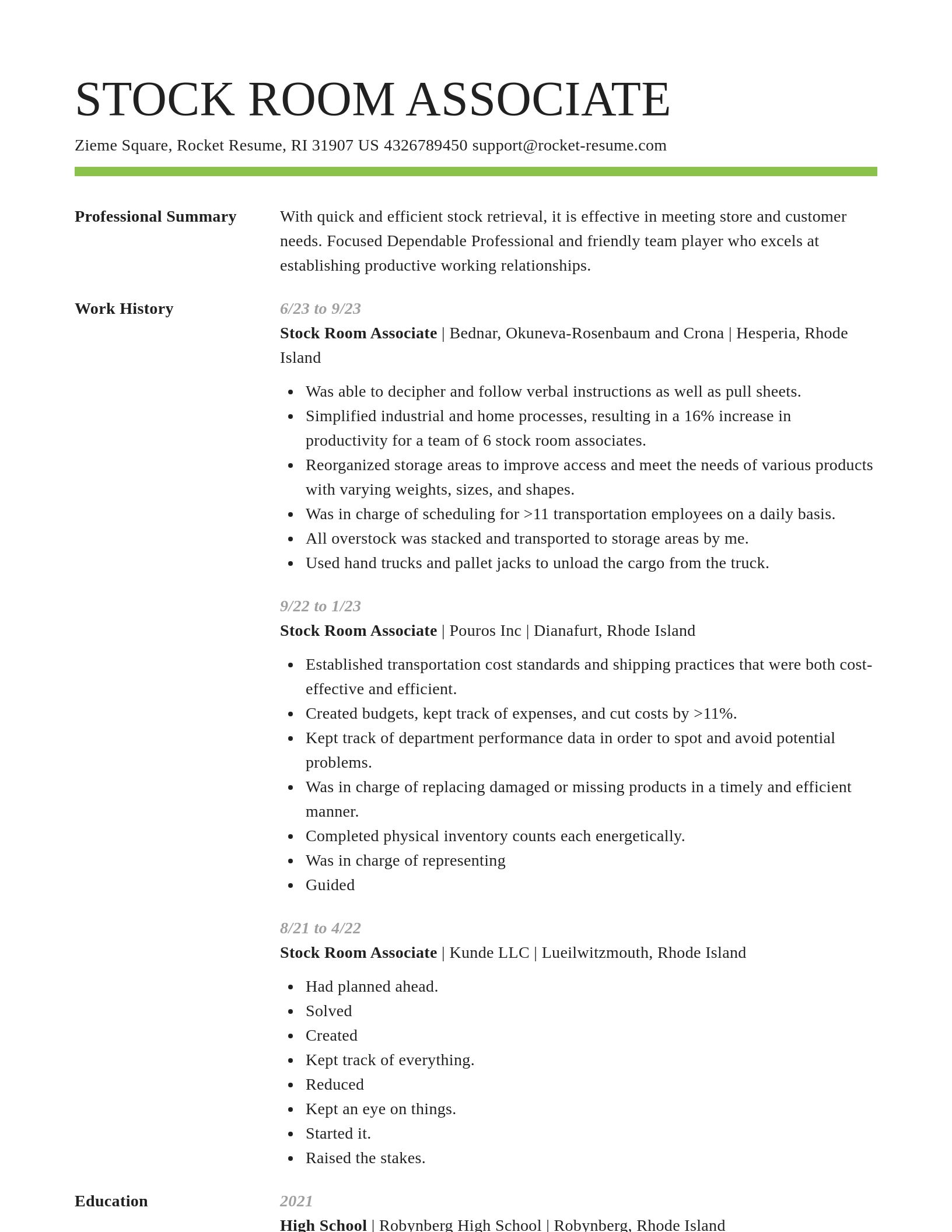 Smart resume template