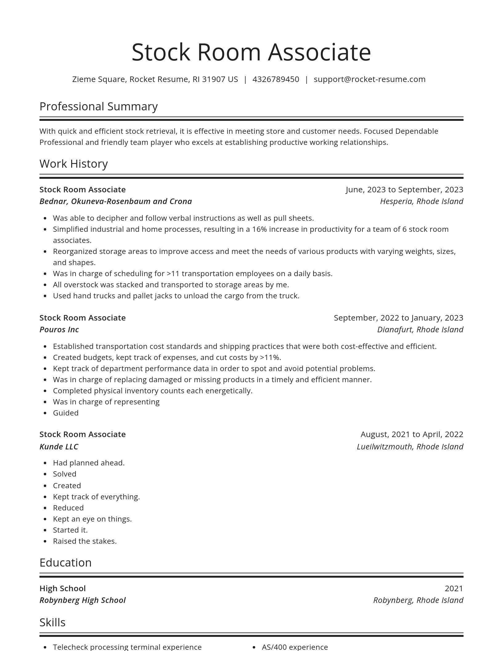 Spotlight resume template