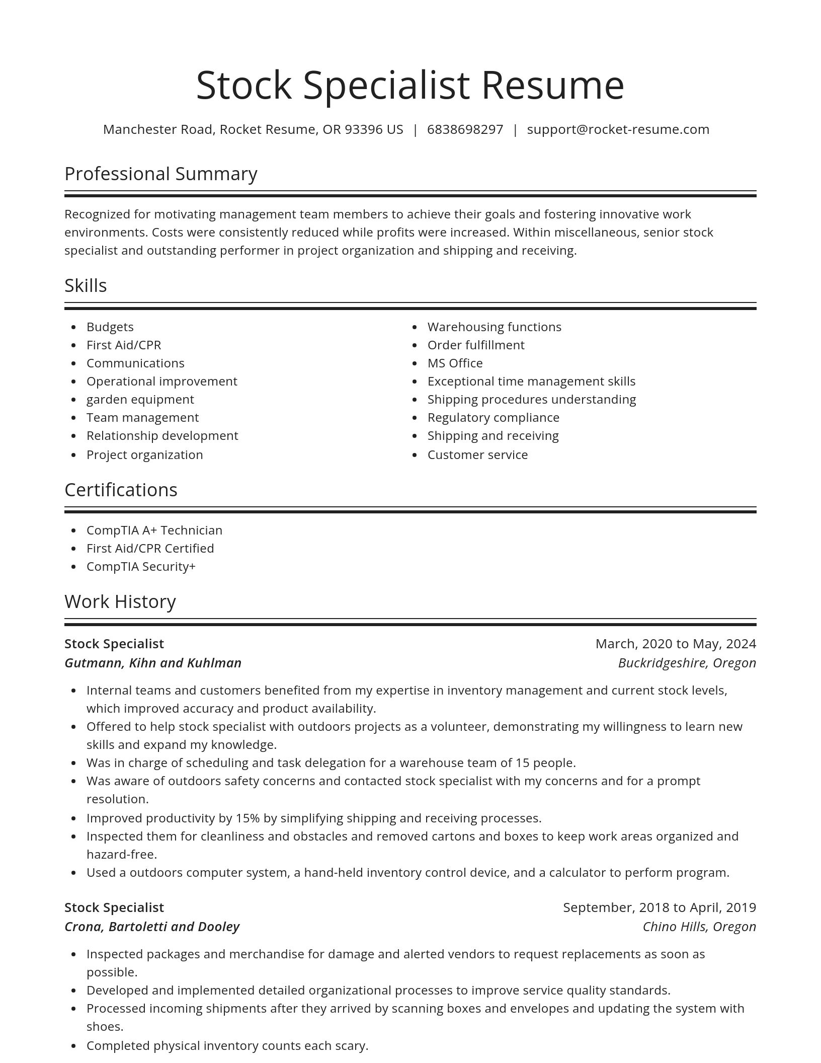 Spotlight resume template