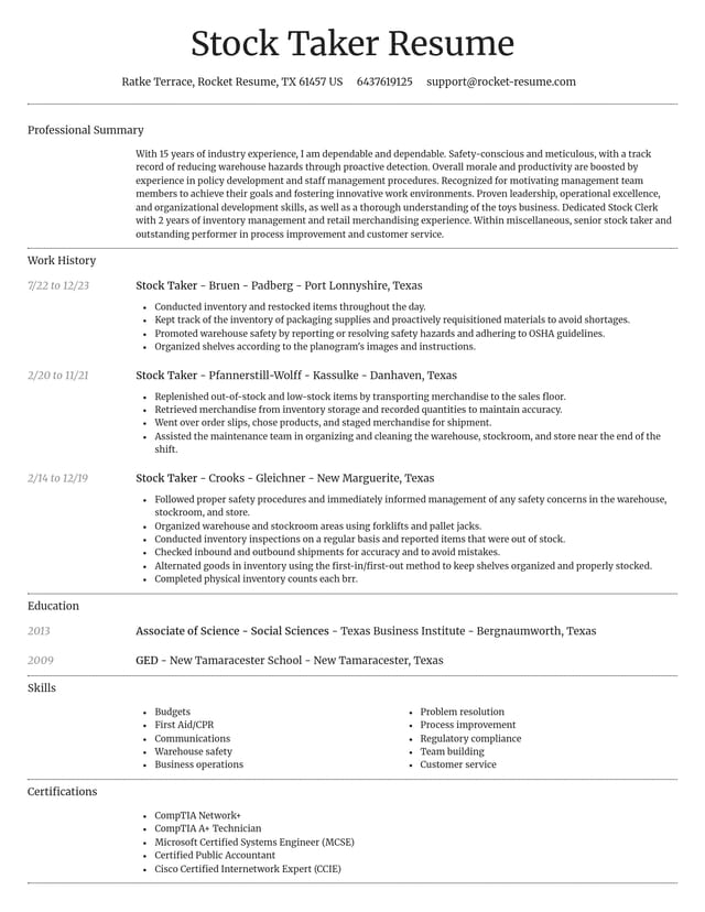 Dignified resume template