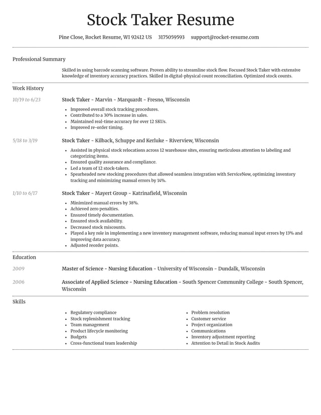 Dignified resume template