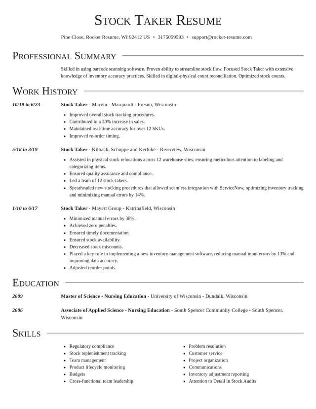 Director resume template