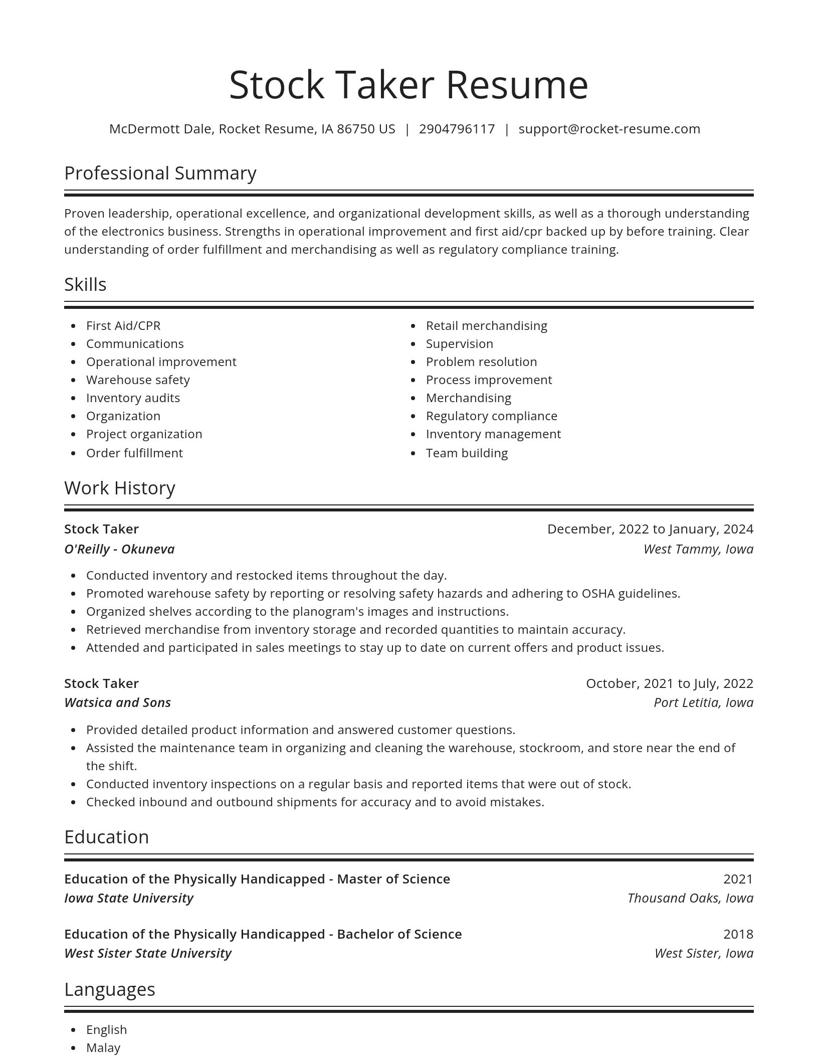 Spotlight resume template