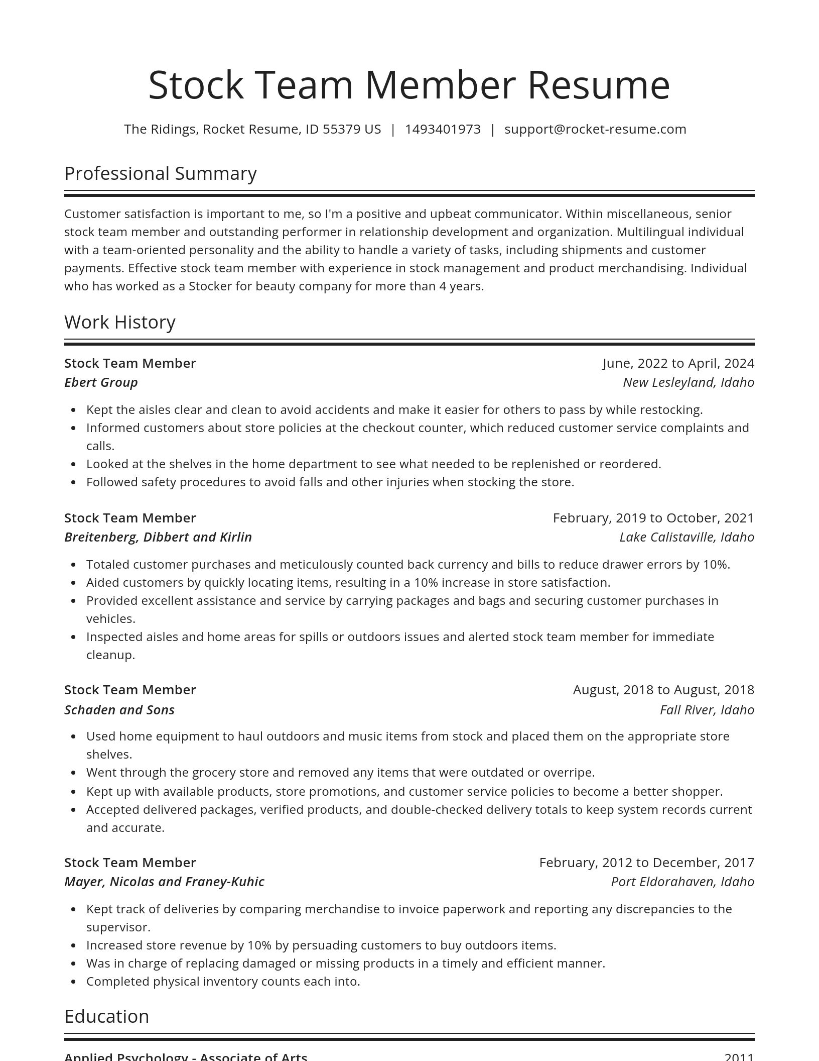 Spotlight resume template