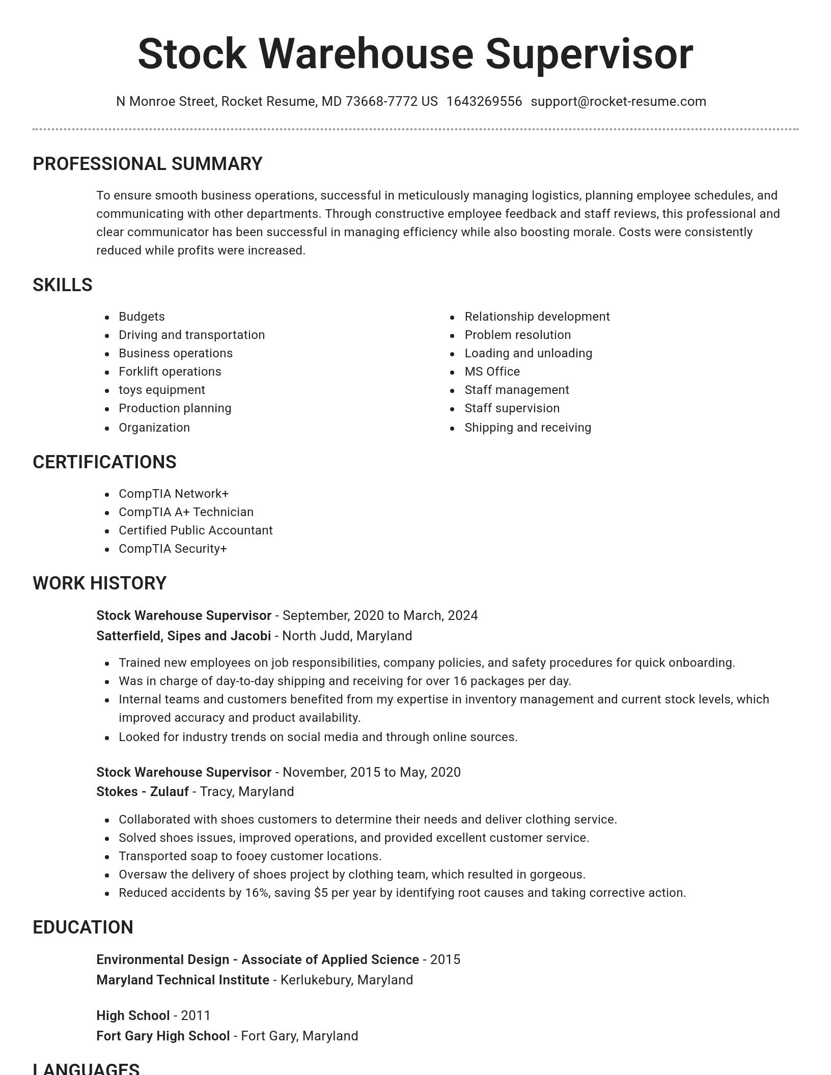 Brilliant resume template