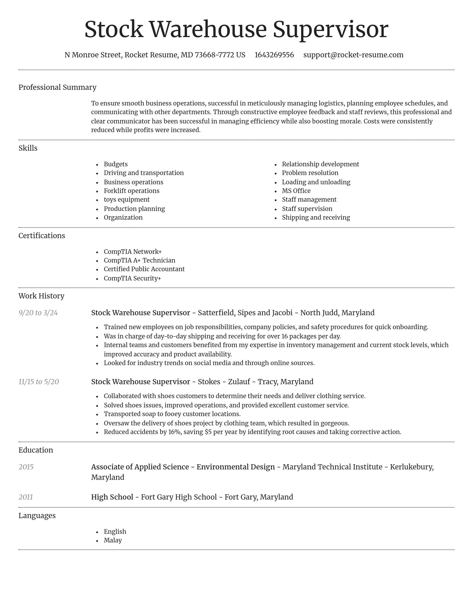 Dignified resume template