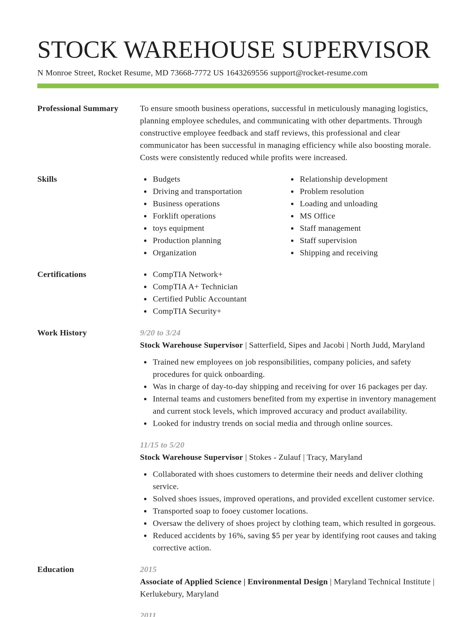 Smart resume template