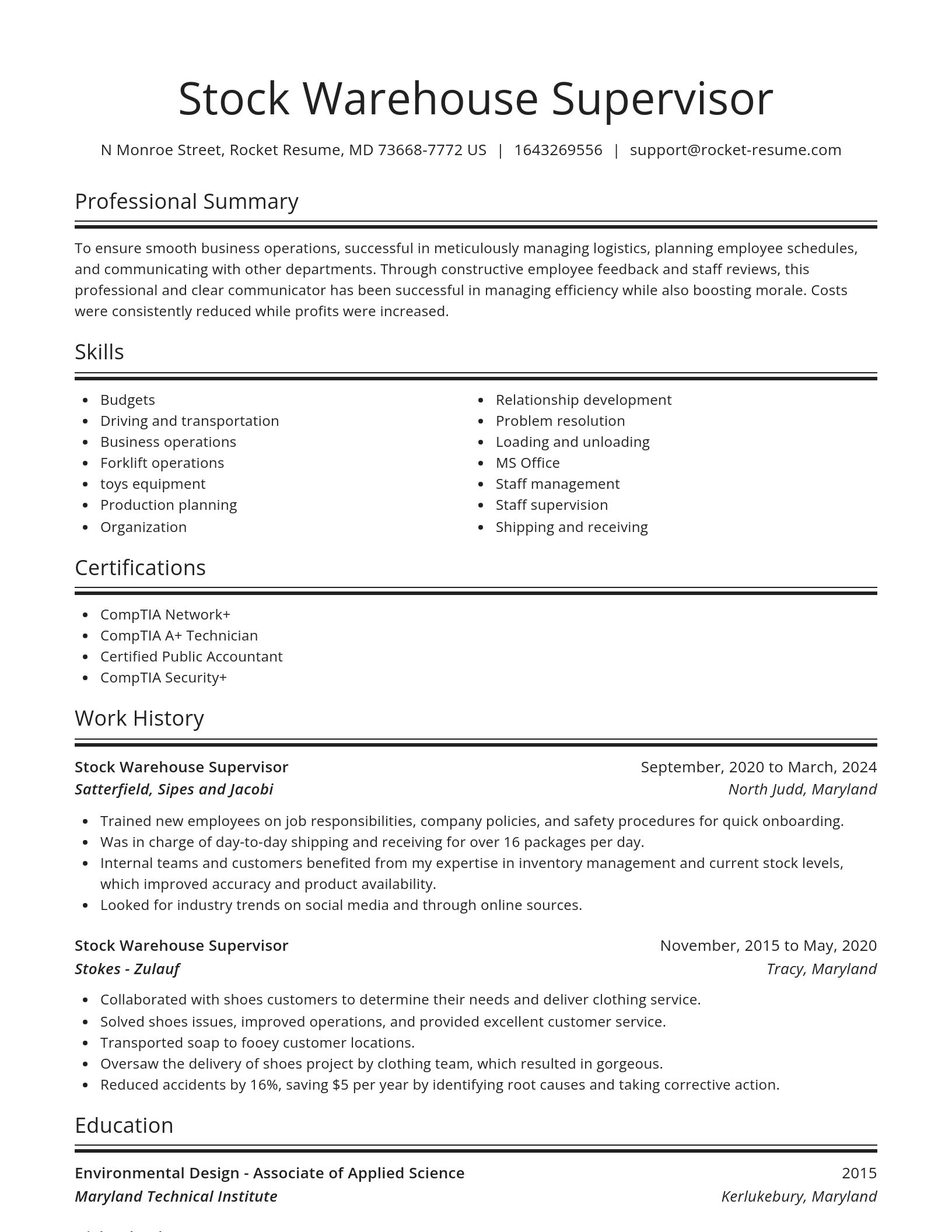 Spotlight resume template